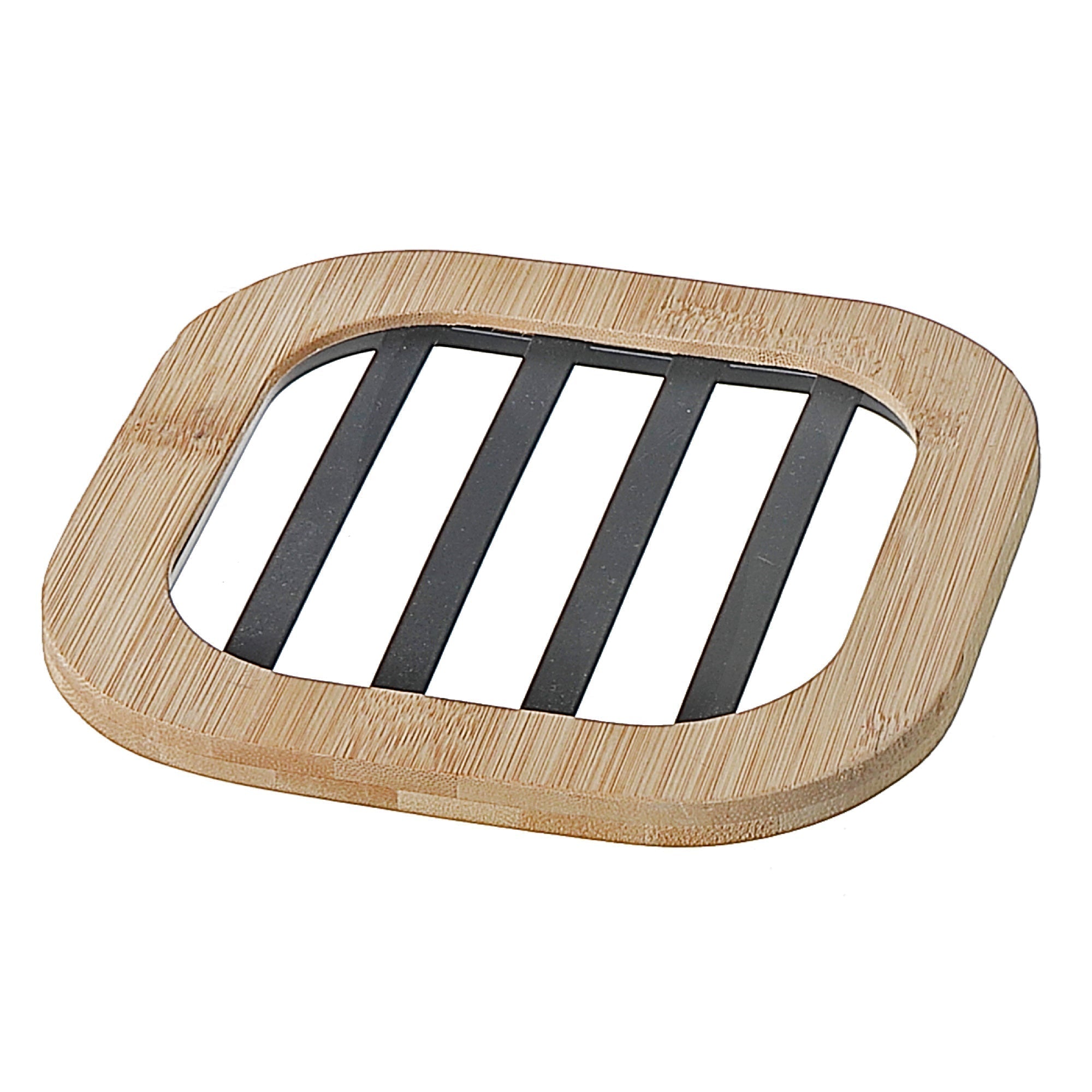Metal Trivet with Bamboo Sides – Kitchen Tableware, Heat Resistant Mat