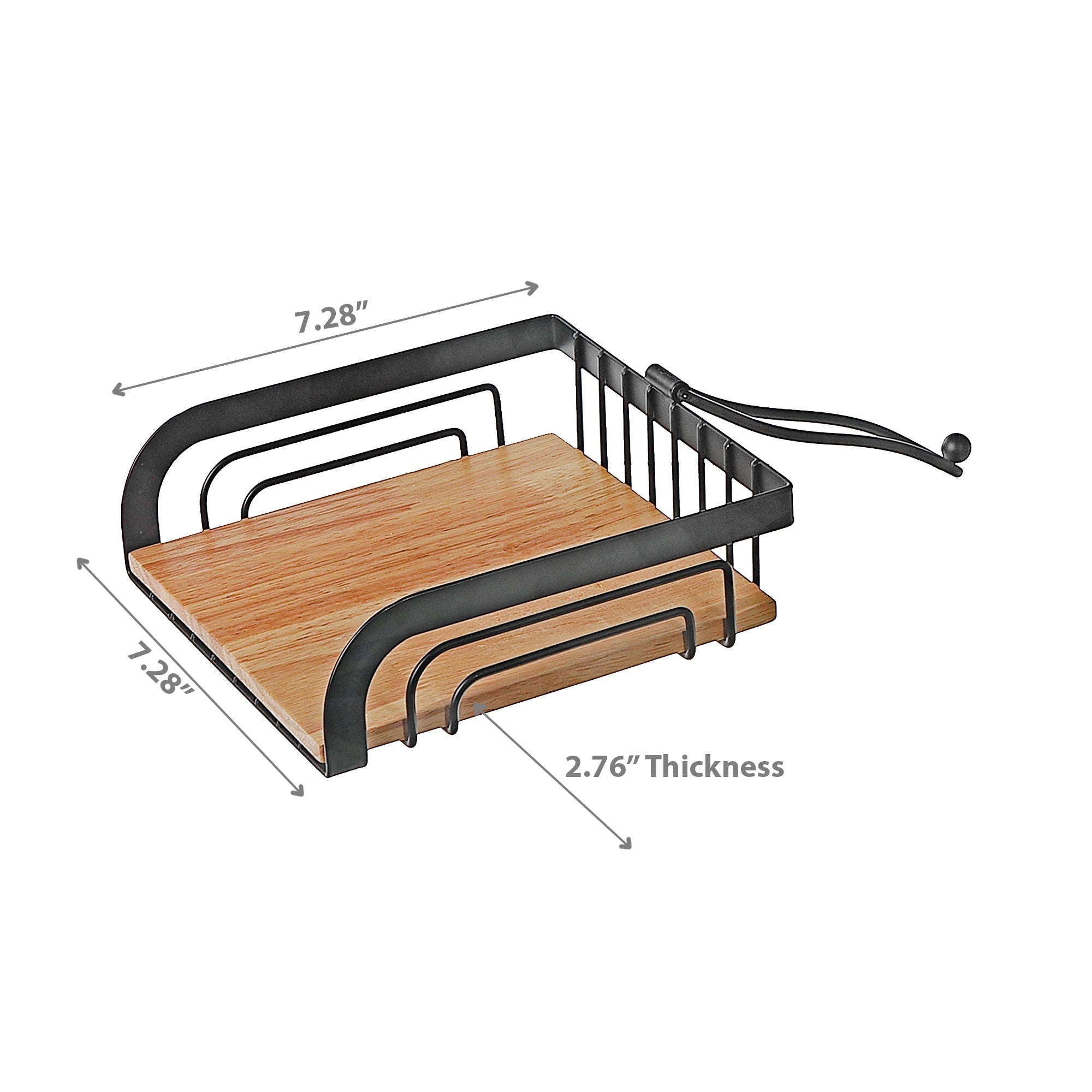 Napkin Holder with Rubber Wood Bottom – Kitchen Table Organizer, Counter Accessory