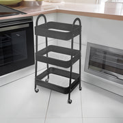 3-Tier Storage Rolling Cart with Metal Baskets – Kitchen & Home Organization, Utility Cart