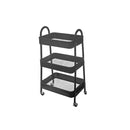 3 Tier Storage Rolling Cart With Metal Basket