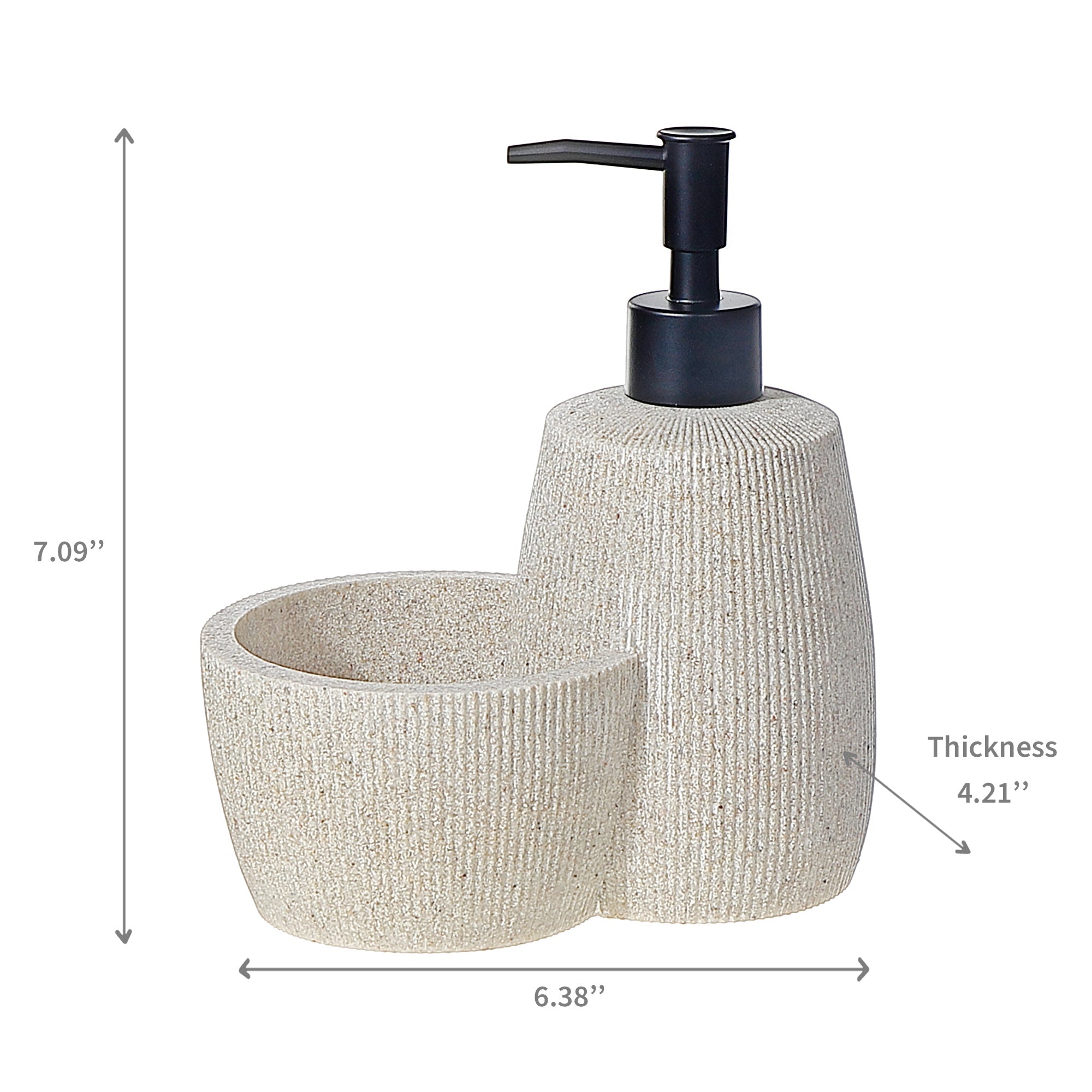 Polyresin Kitchen Sink Soap Dispenser – Bathroom & Kitchen Counter Accessory