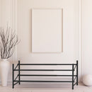 2 Tier Extendable Shoe Rack Black