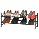 2 Tier Extendable Shoe Rack Black