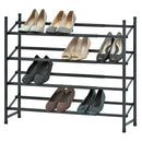 4 Tier Extendable Shoe Rack Black