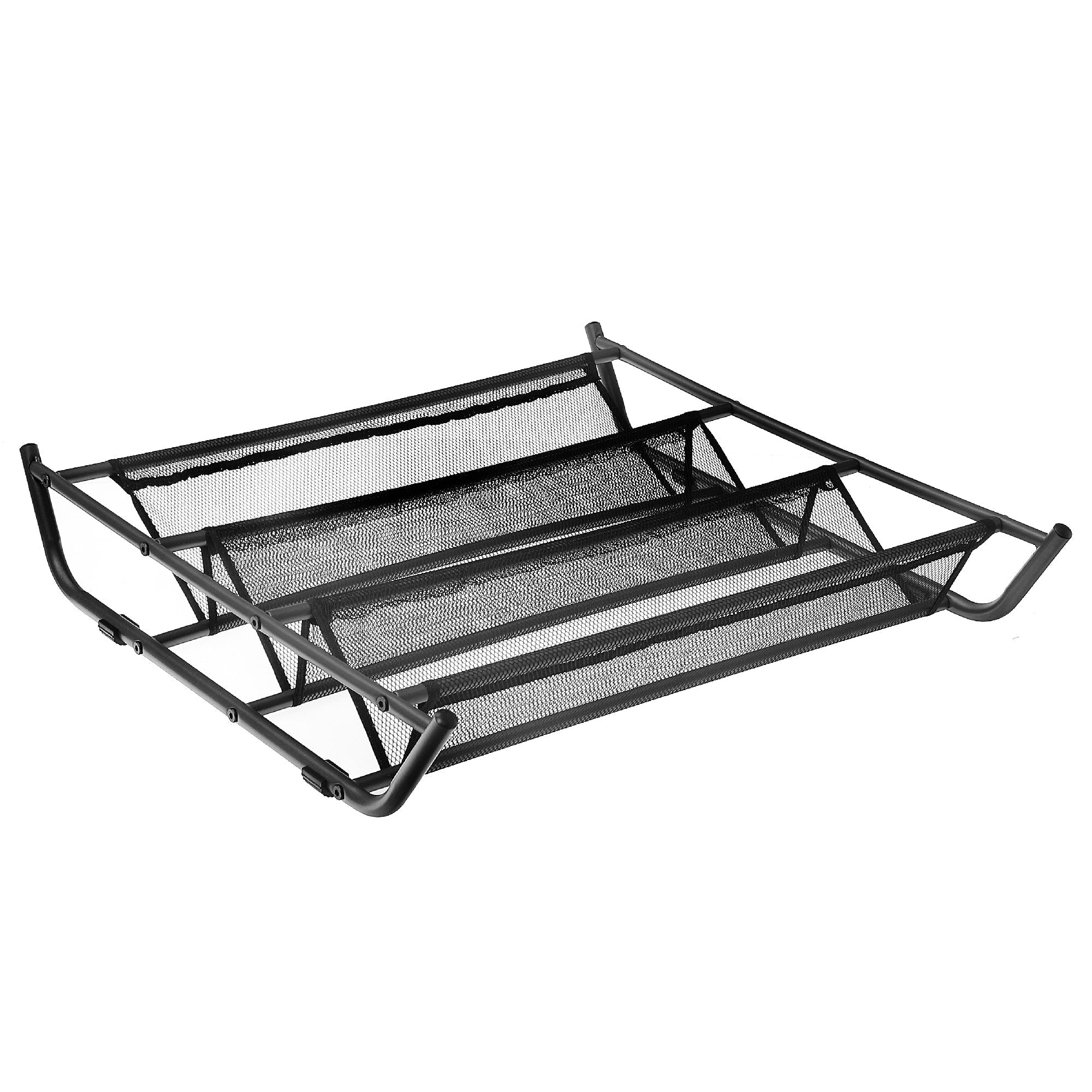 Under Bed Black Shoe Storage Rack with Mesh Fabric – Space-Saving Organizer