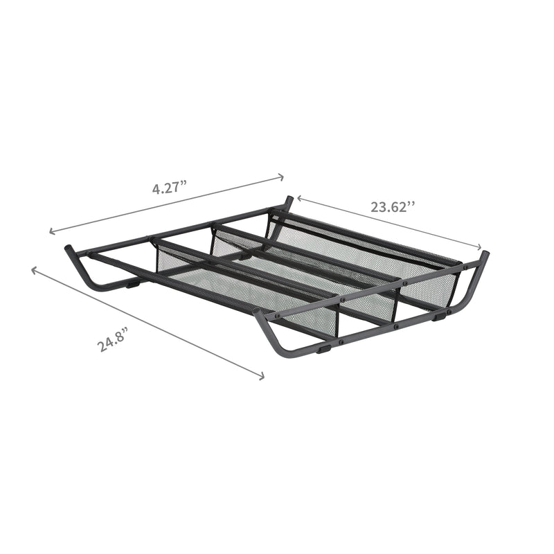 Under Bed Shoe Storage Rack  Black  With Mesh Fabric