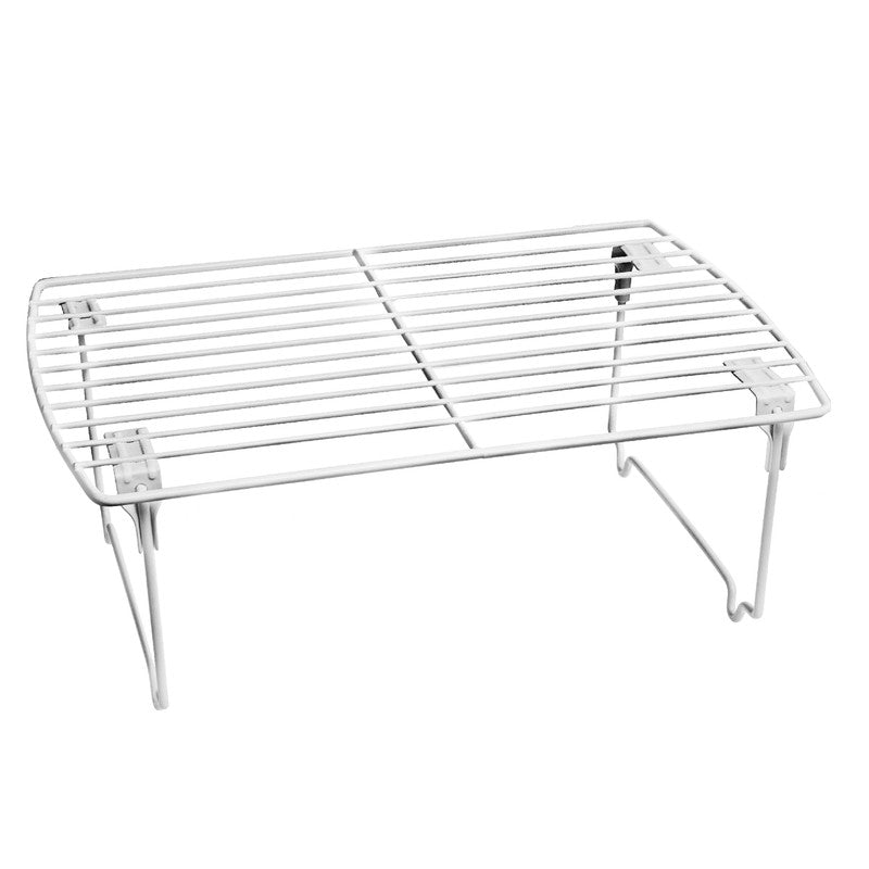 Collapsible White Wired Shelf Organizer Kitchen & Pantry Storage