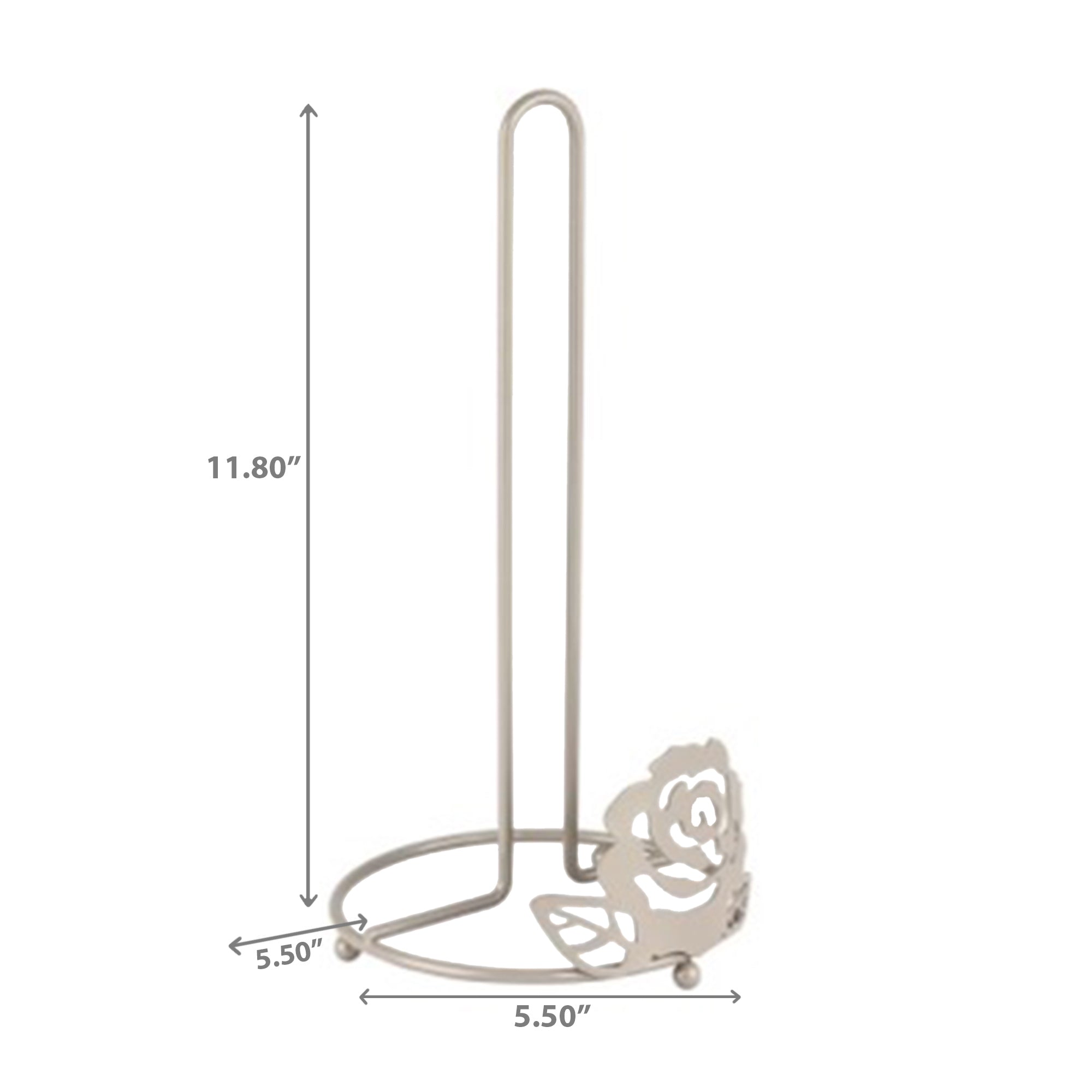 White Rose Paper Towel Holder - Set of 2 Decorative Kitchen Counter Paper Towel Stand