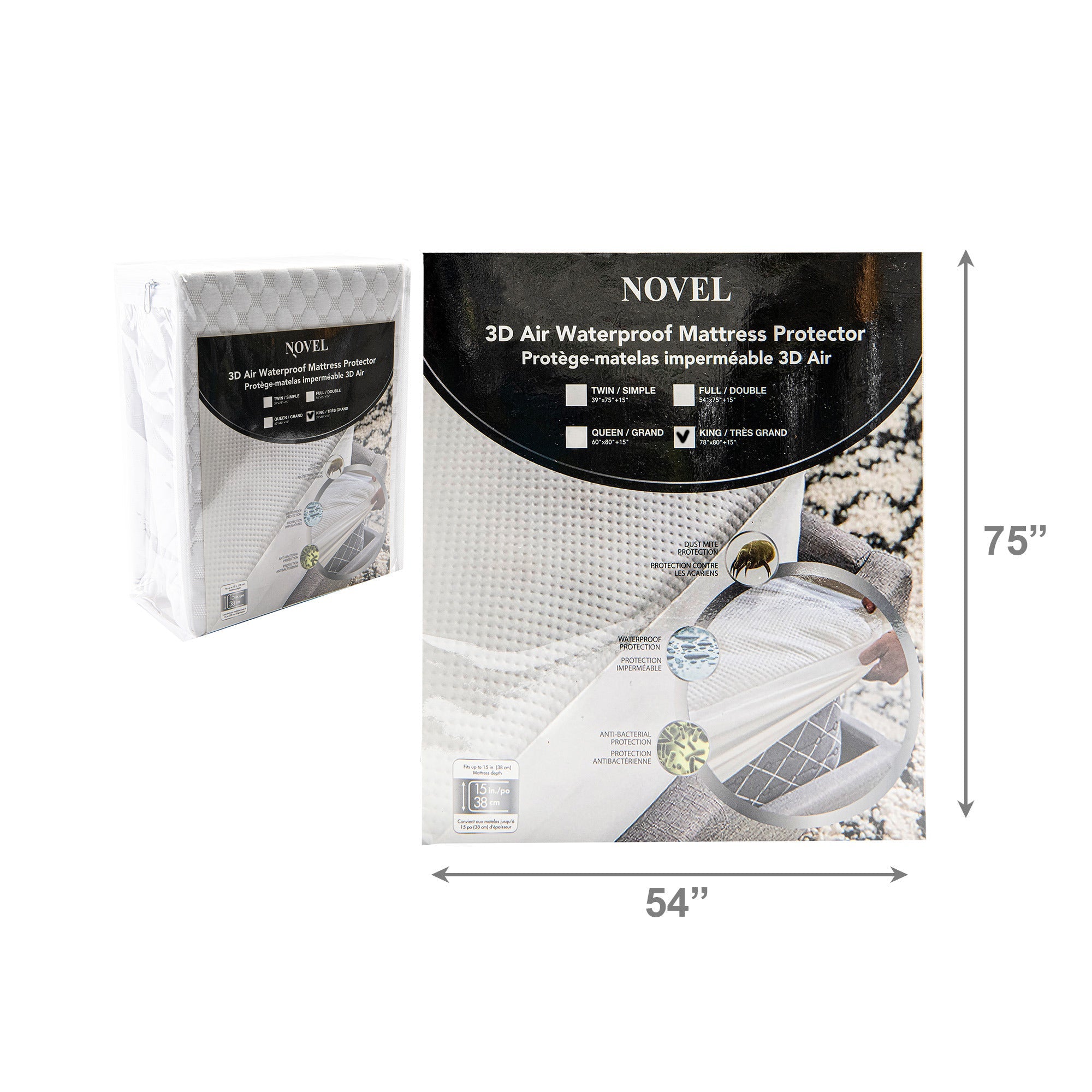 Full Size 3D Air Waterproof Mattress Protector