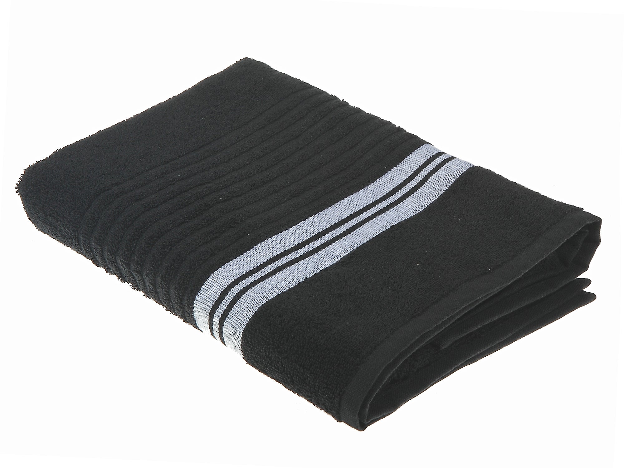 Deluxe Bath Towel (27 X 50) (Black) - Set of 2