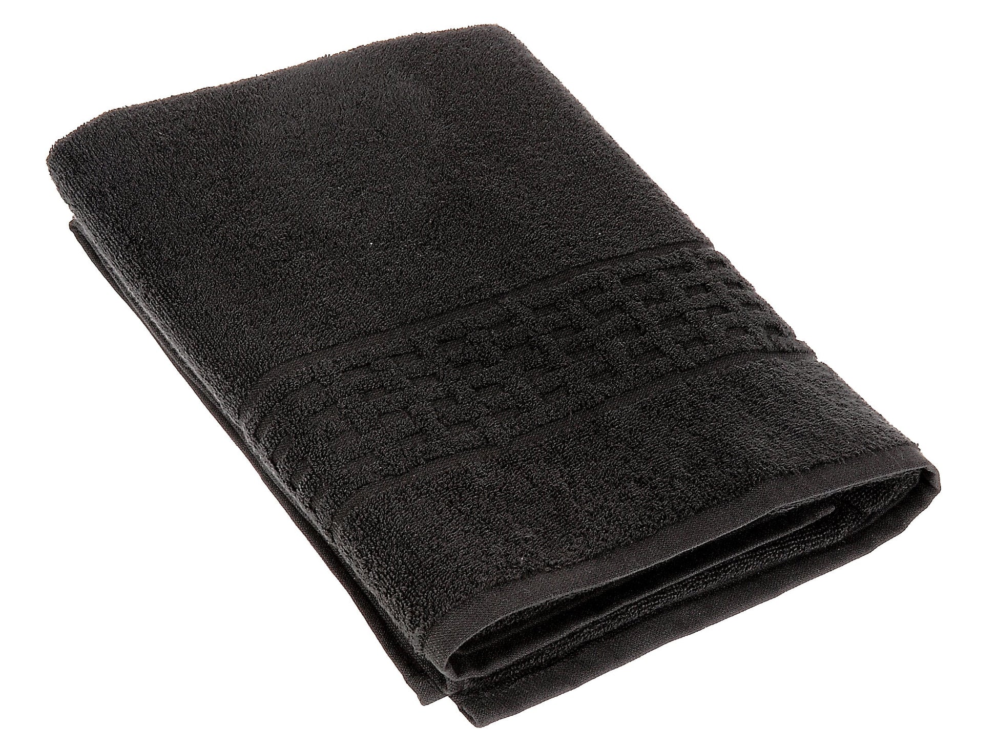 Basketweave Bath Towel (27 X 50) (Black) - Set of 2