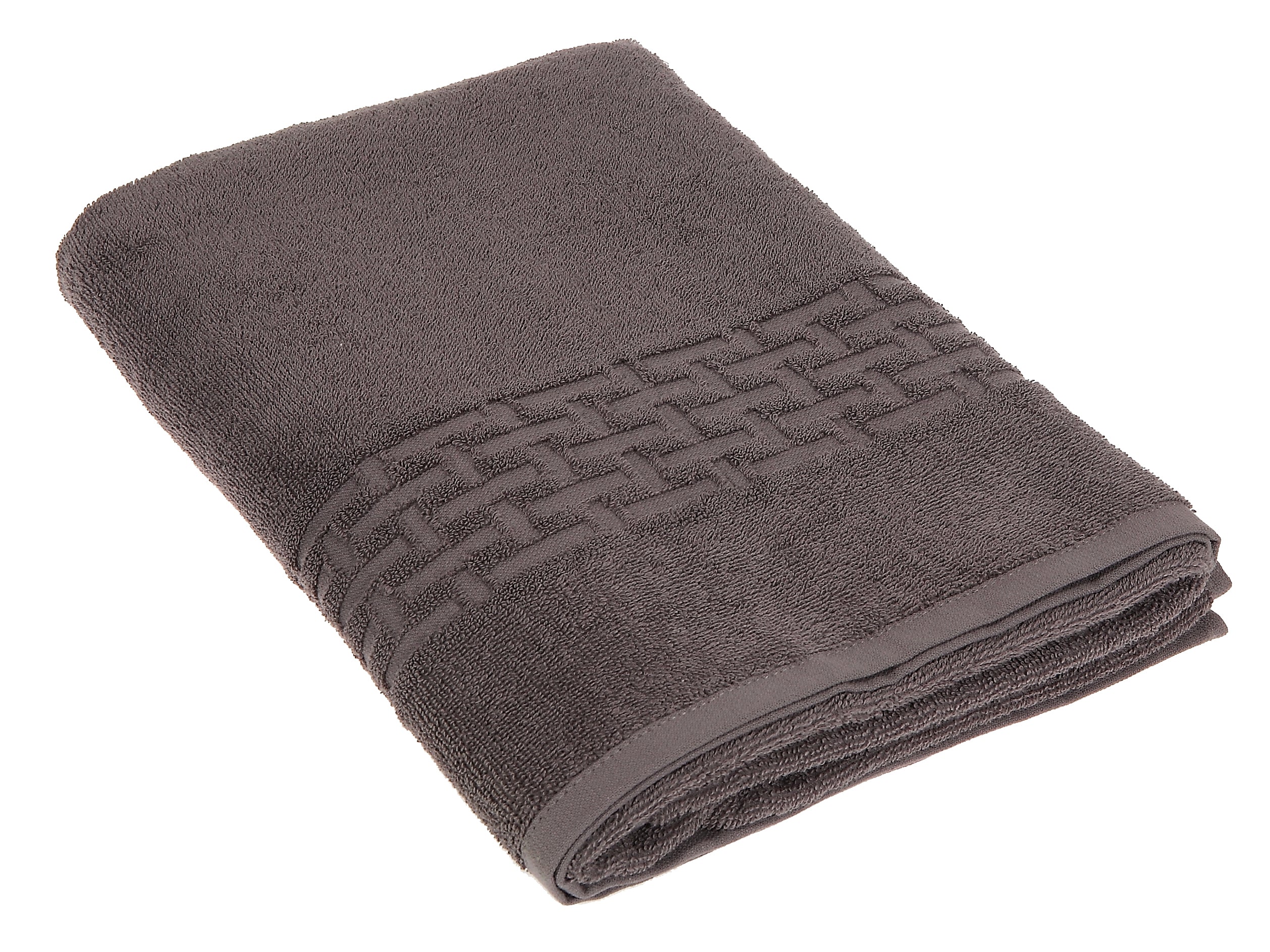 Basketweave Bath Towel (27 X 50) (Charcoal Gray) - Set of 2