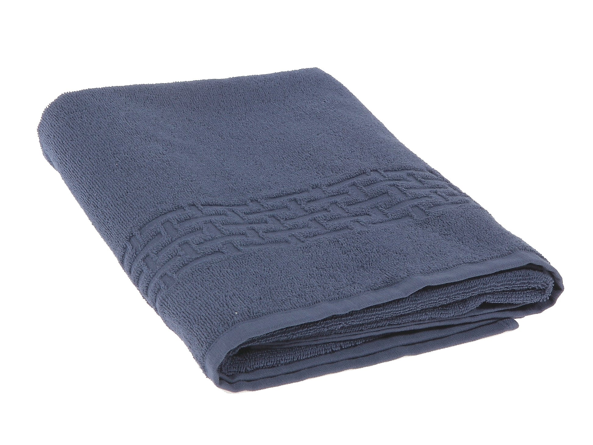 Basketweave Bath Towel (27 X 50) (Navy Blue) - Set of 2