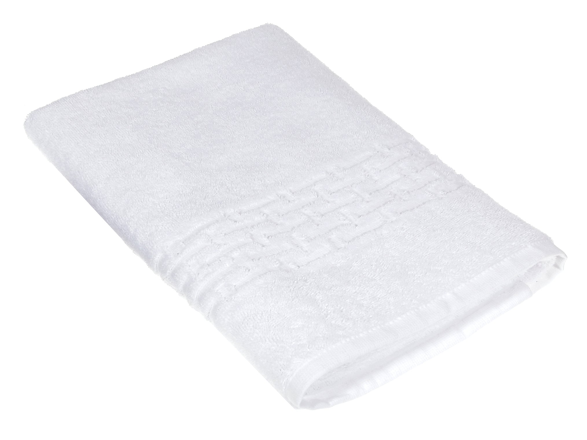 Basketweave Bath Towel (27 X 50) (White) - Set of 2