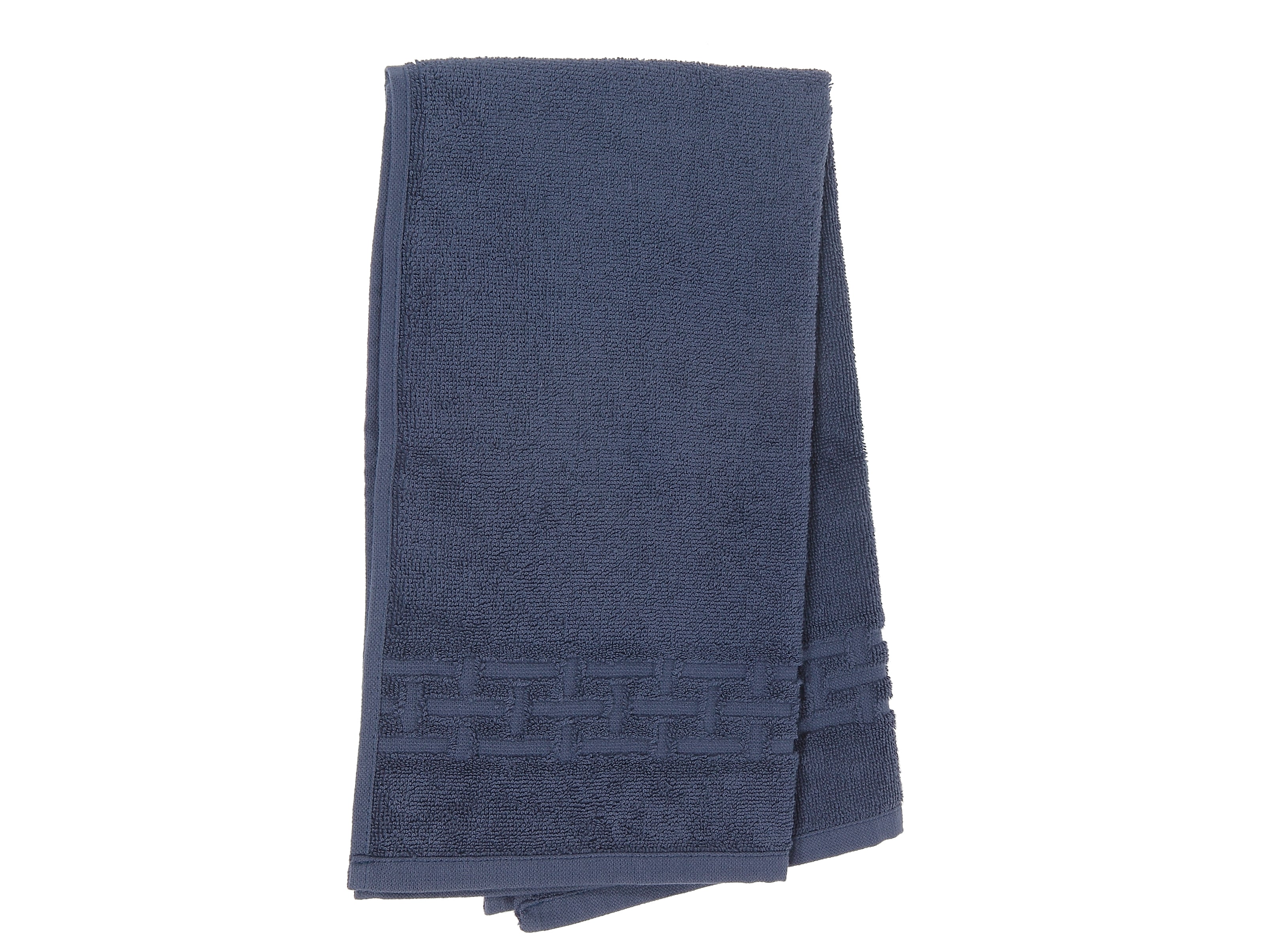 Basketweave Hand Towel (16 X 27) (Navy Blue) - Set of 6