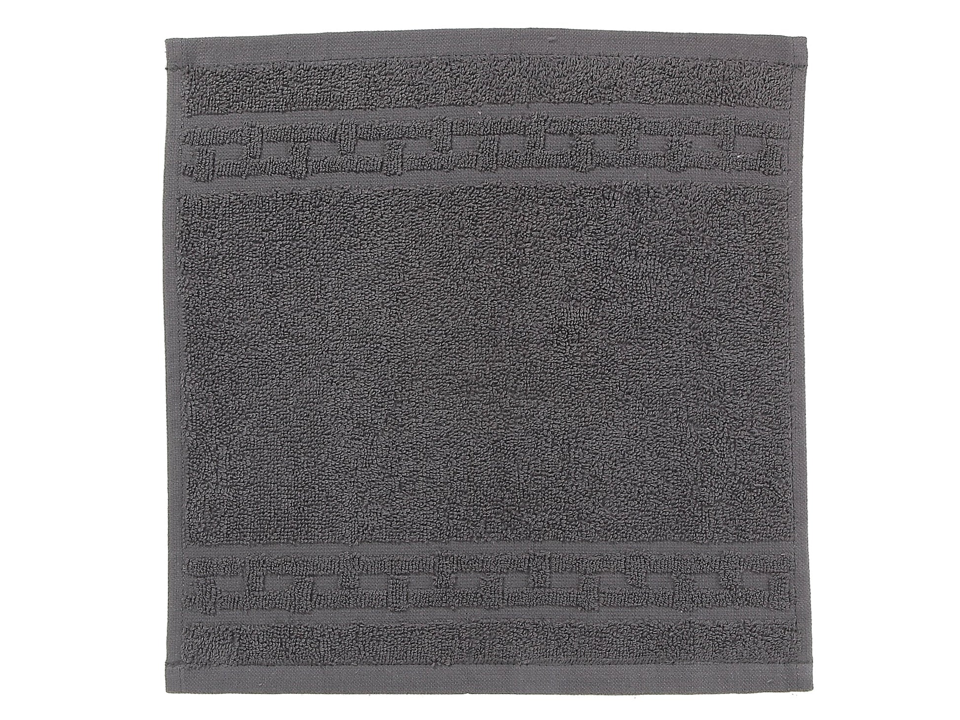 Basketweave Wash Cloth (12 X 12) (Charcoal Gray) - Set of 6