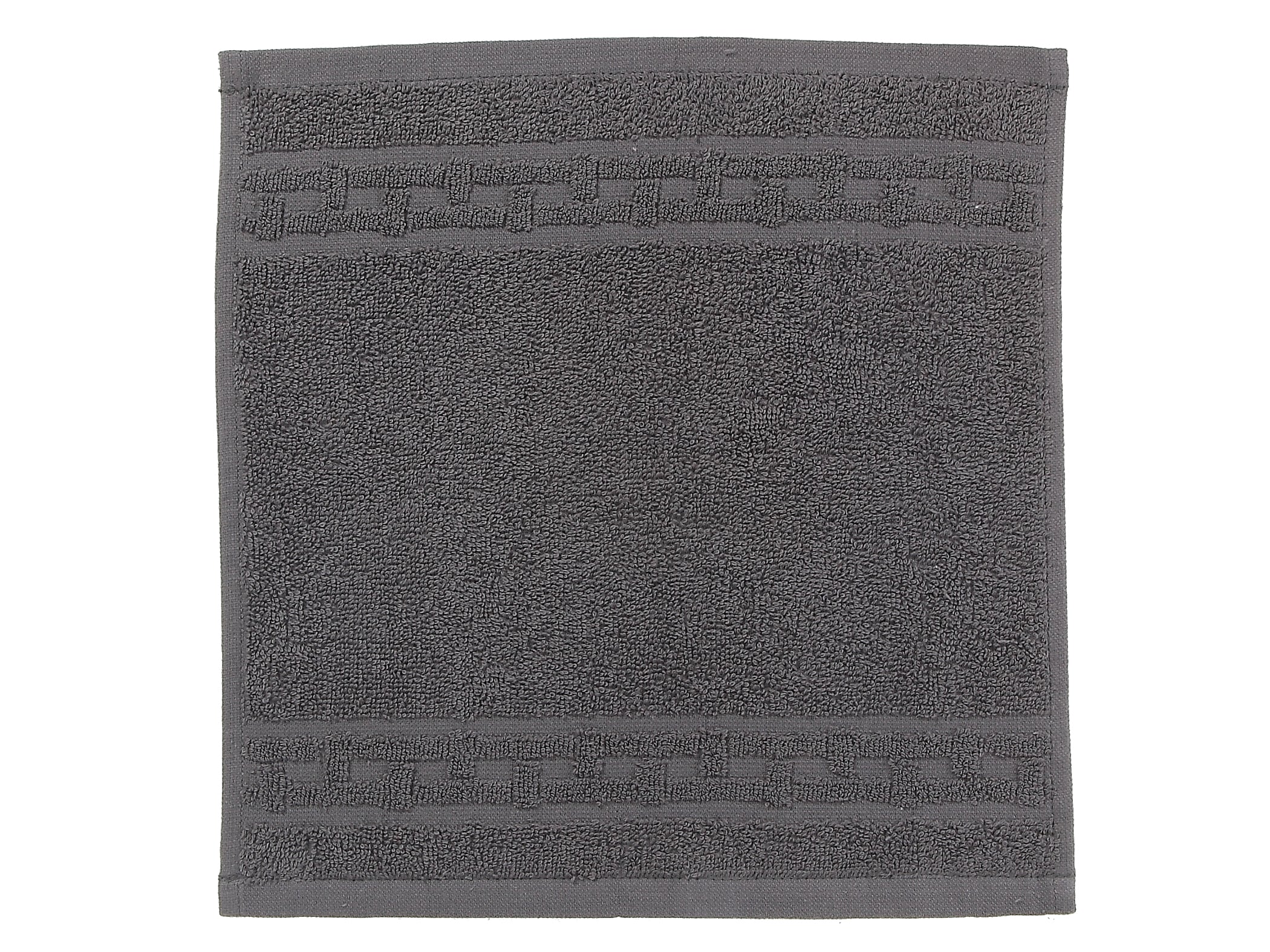 Basketweave Wash Cloth (12 X 12) (Charcoal Gray) - Set of 6