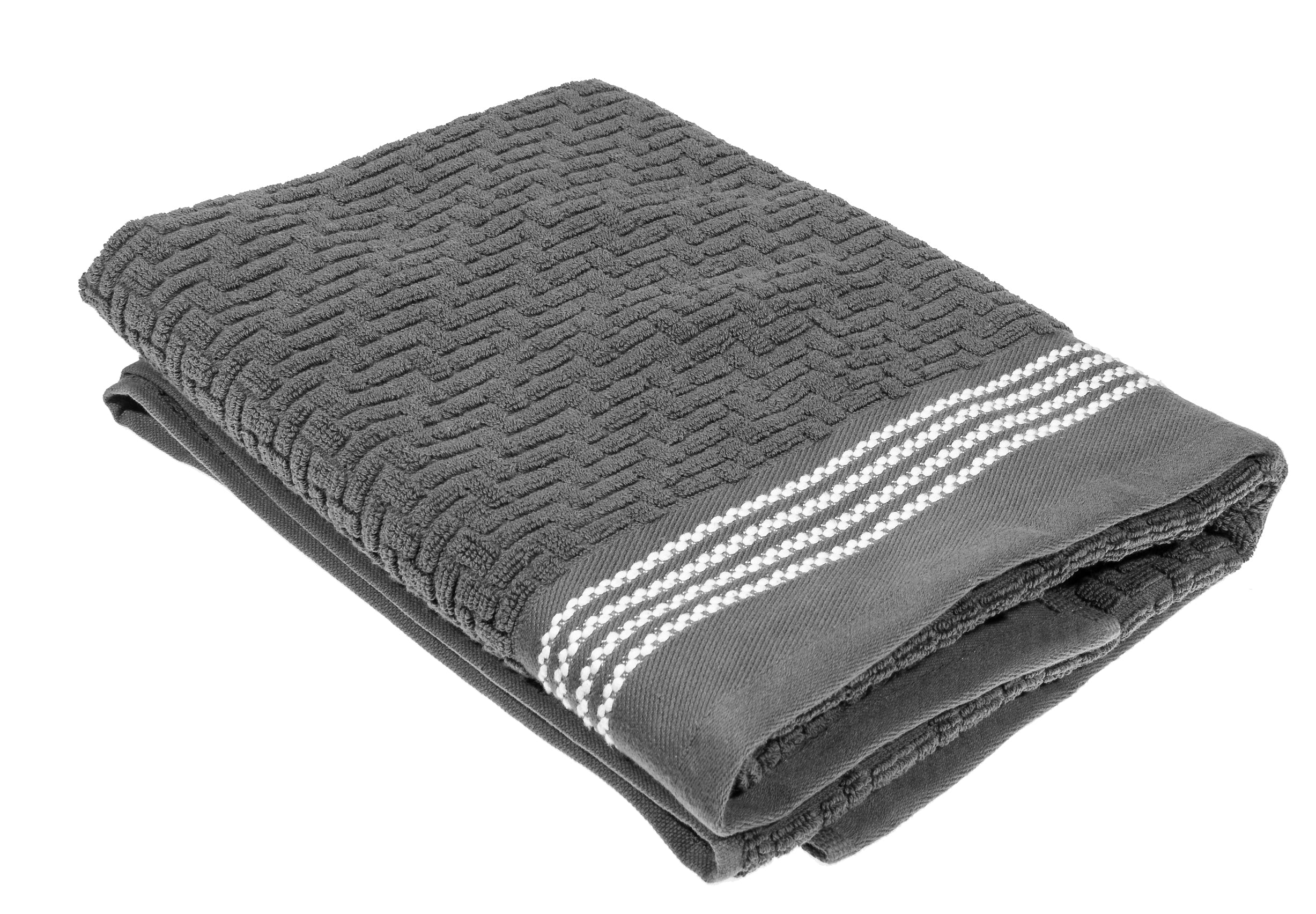 Luxury Stitch Bath Towel (30 X 60) (Cool Gray) - Set of 2
