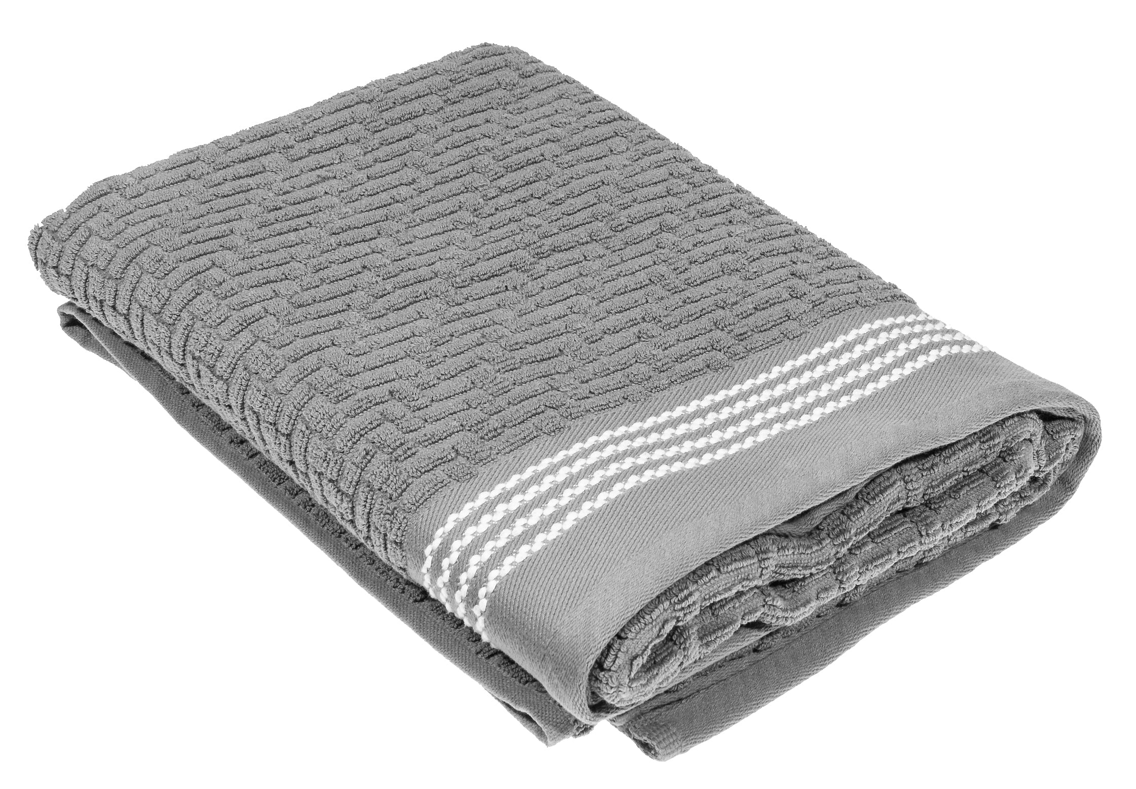 Luxury Stitch Bath Towel (30 X 60) (Light Gray) - Set of 2