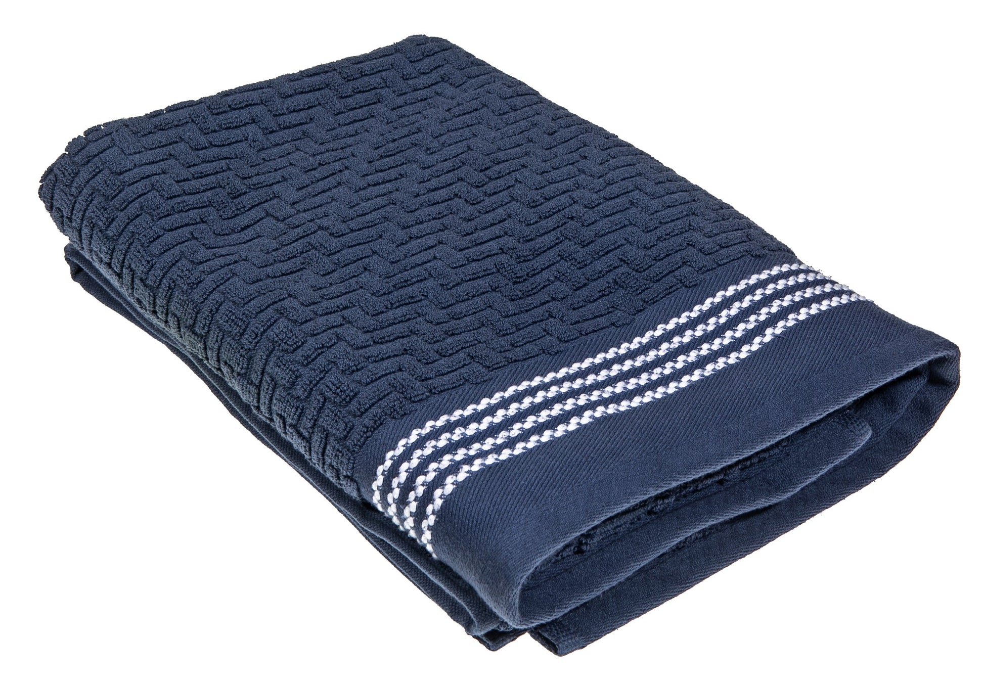 Luxury Stitch Bath Towel (30 X 60) (Blue) - Set of 2