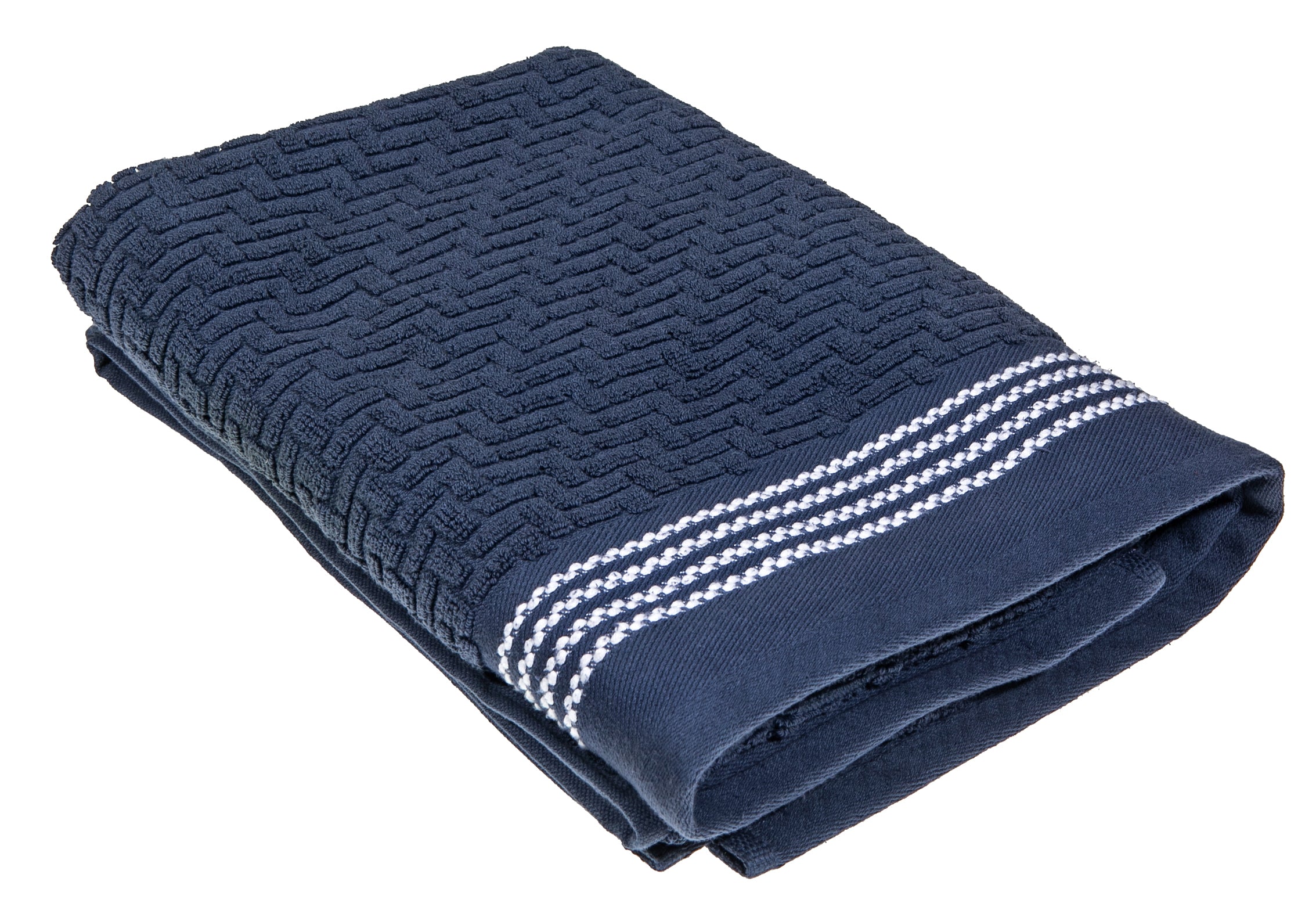 Luxury Stitch Bath Towel (30 X 60) (Blue) - Set of 2