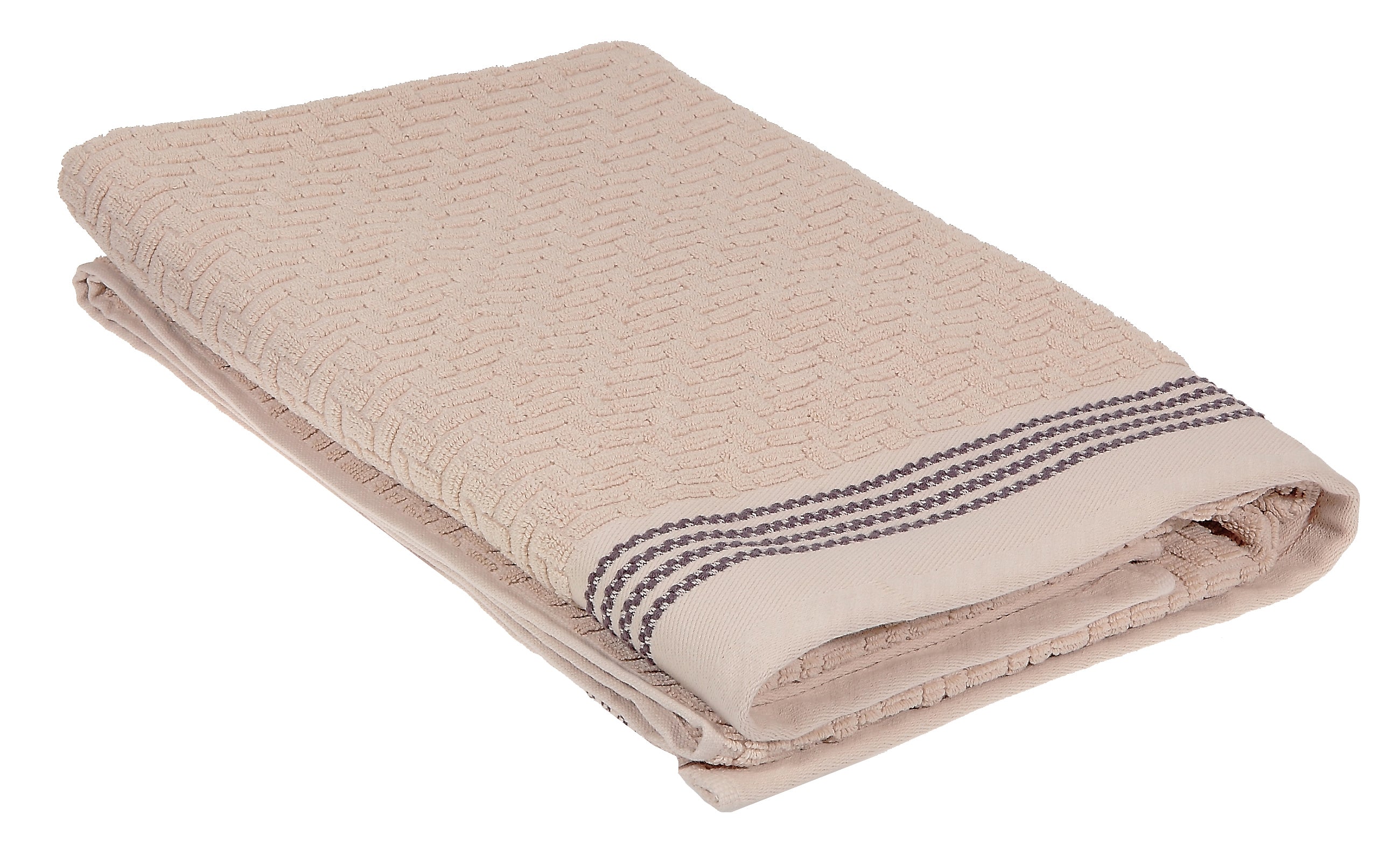 Luxury Stitch Bath Towel (30 X 60) (Taupe) - Set of 2
