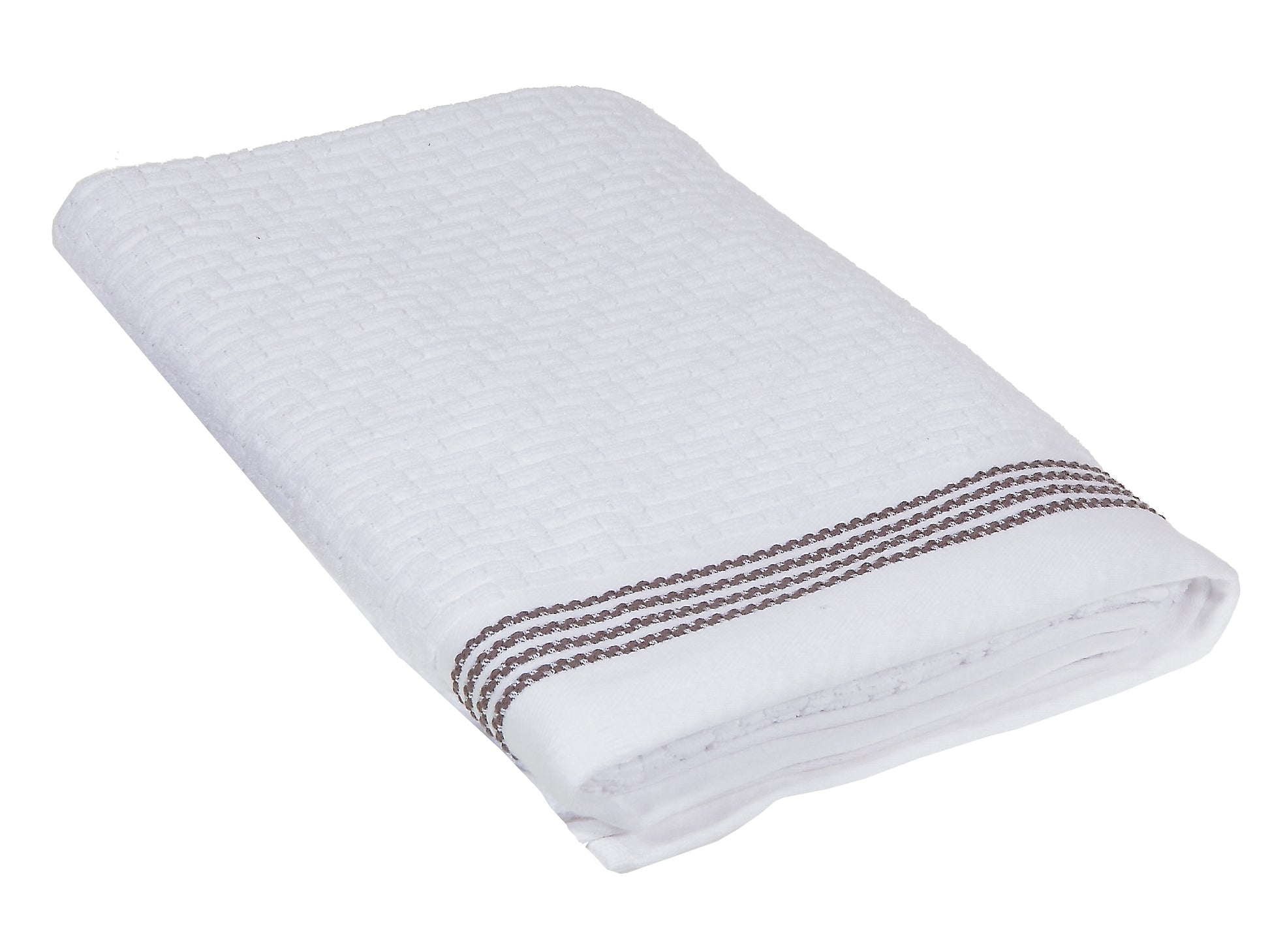 Luxury Stitch Bath Towel (30 X 60) (White) - Set of 2