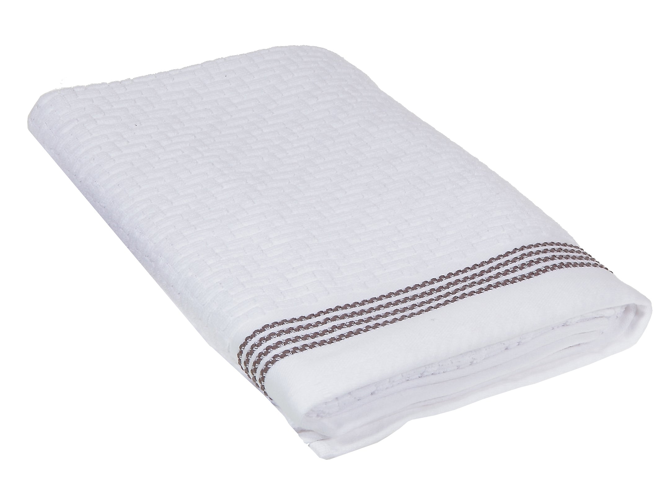 Luxury Stitch Bath Towel (30 X 60) (White) - Set of 2