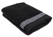 Luxury Stitch Bath Towel (27 X 50) (Black) - Set of 2