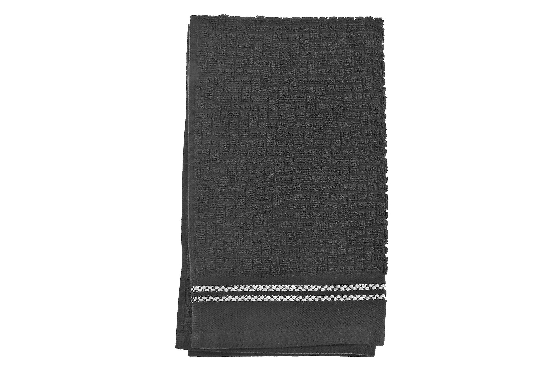 Luxury Stitch Hand Towel (16 X 27) (Black) - Set of 6