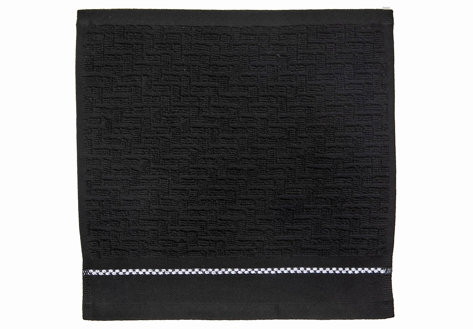 Luxury Stitch Wash Cloth (12 X 12) (Black) - Set of 6