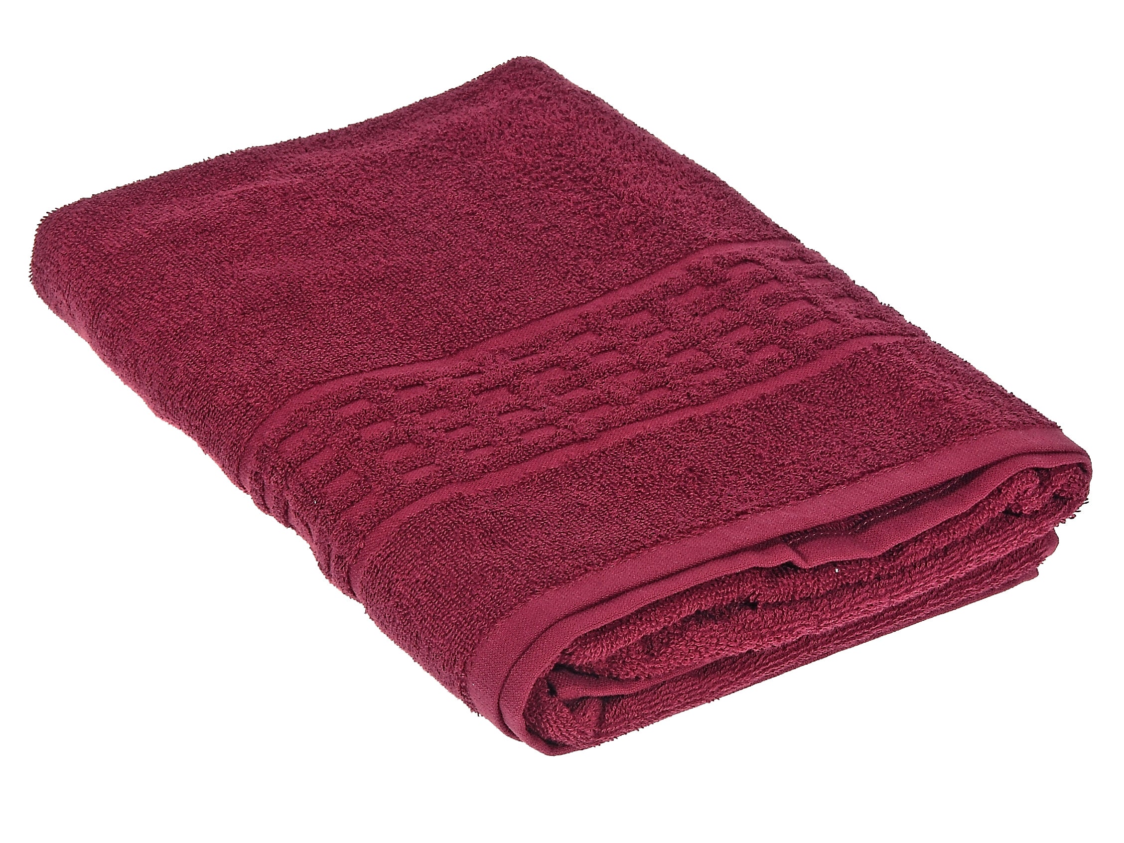 Basketweave Bath Towel (30 X 60) (Burgundy) - Set of 2