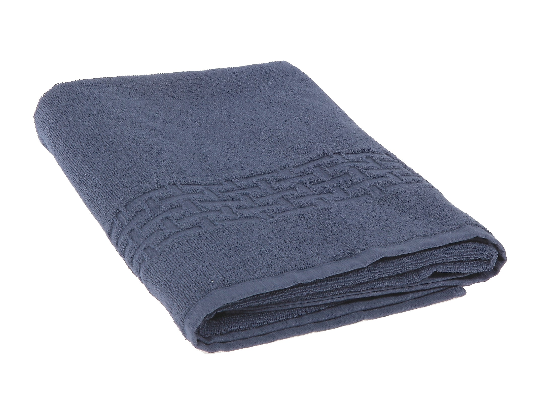 Basketweave Bath Towel (30 X 60) (Navy Blue) - Set of 2