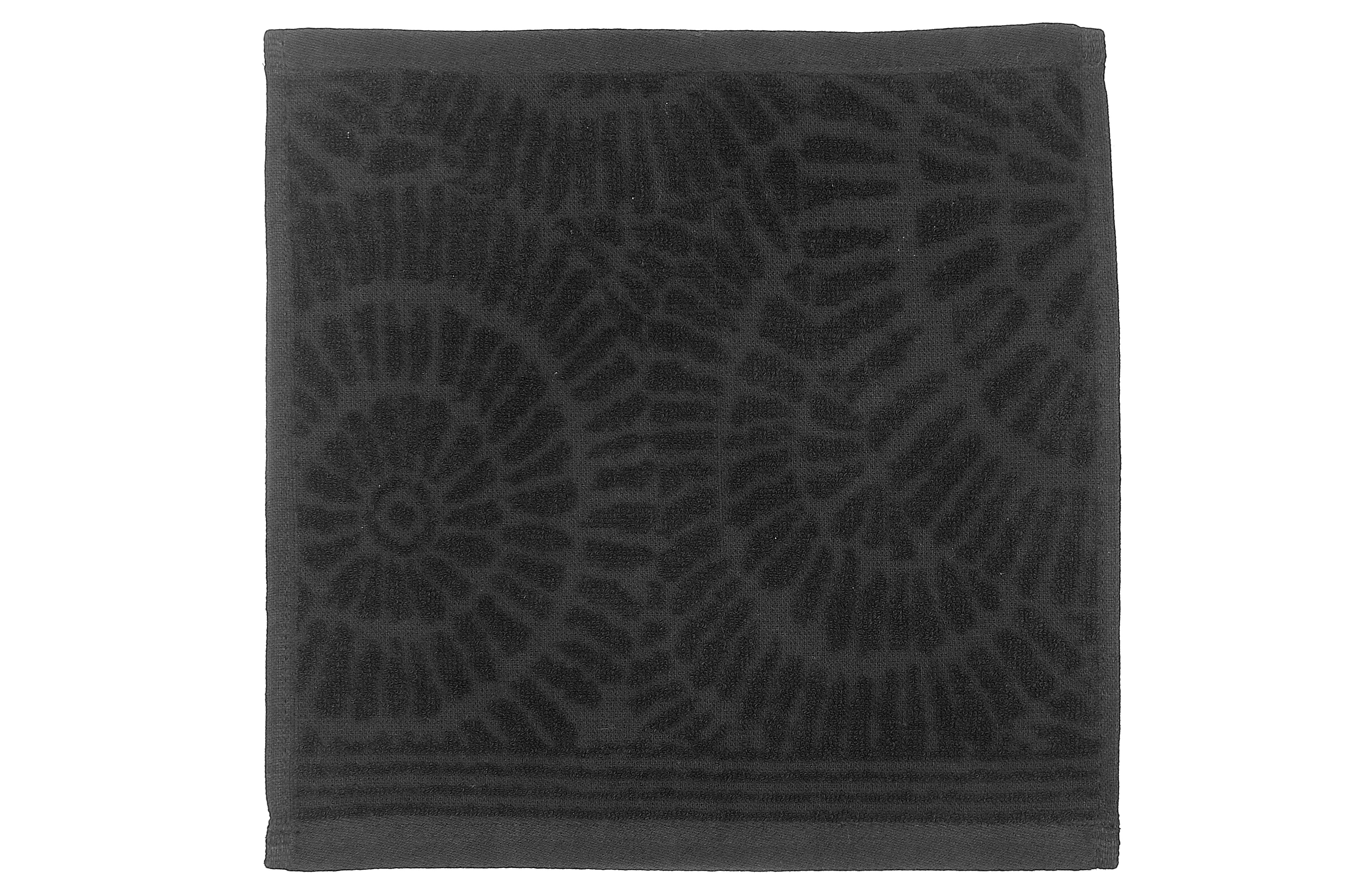 Charleston Wash Cloth 12" X 12" Black - Set Of 6, Black Cotton Wash Cloth, Soft And Absorbent, Bathroom Towel