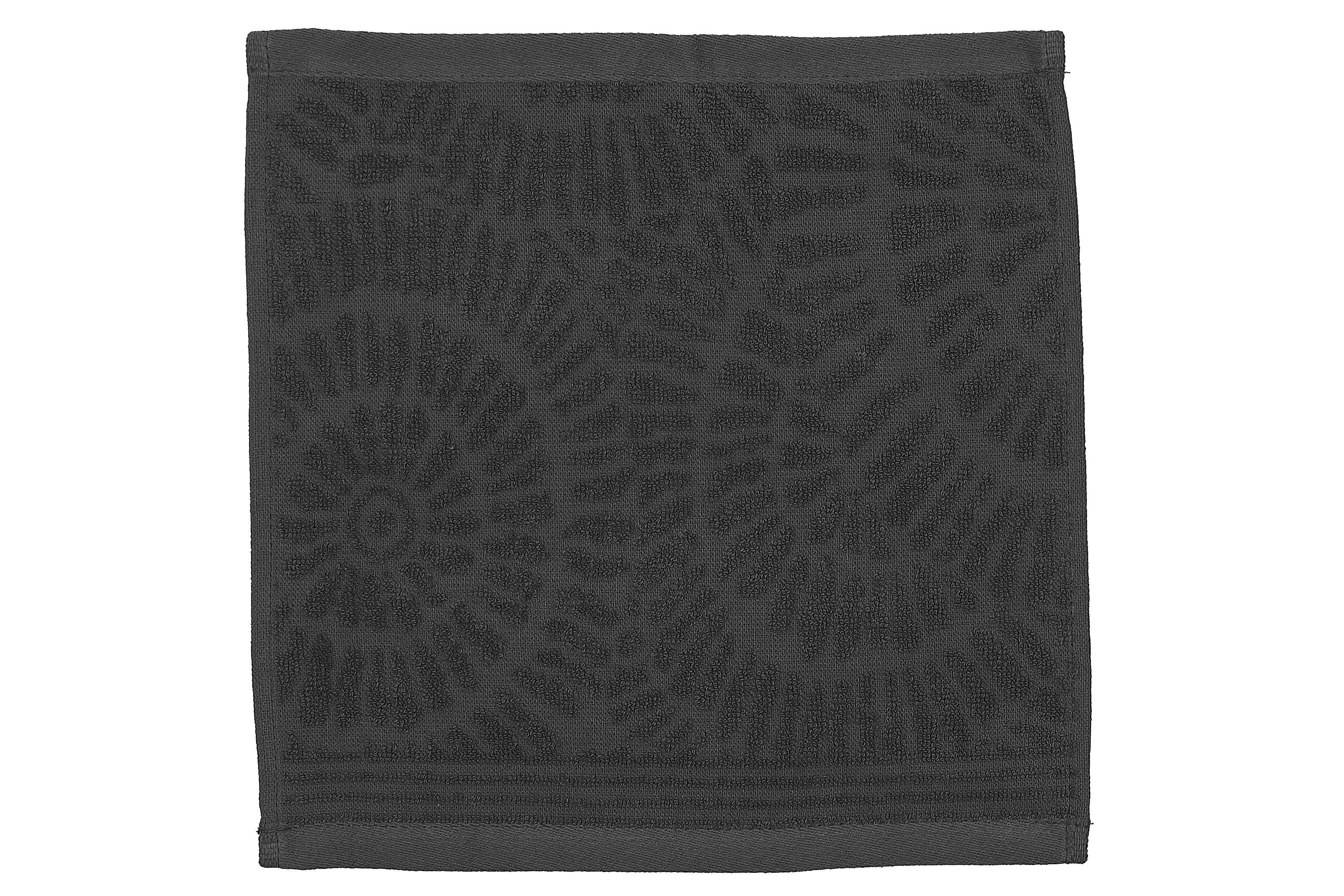 Charleston Wash Cloth 12" X 12" Dark Grey - Set Of 6, Dark Grey Wash Cloth, Soft And Durable, Bathroom Essential