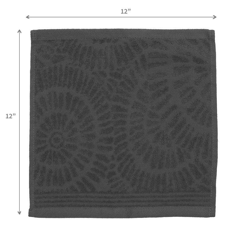 Charleston Wash Cloth 12" X 12" Light Grey - Set of 6