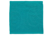 Charleston Wash Cloth 12" X 12" Teal - Set Of 6, Teal Cotton Wash Cloth, Absorbent And Soft, Bathroom Towel