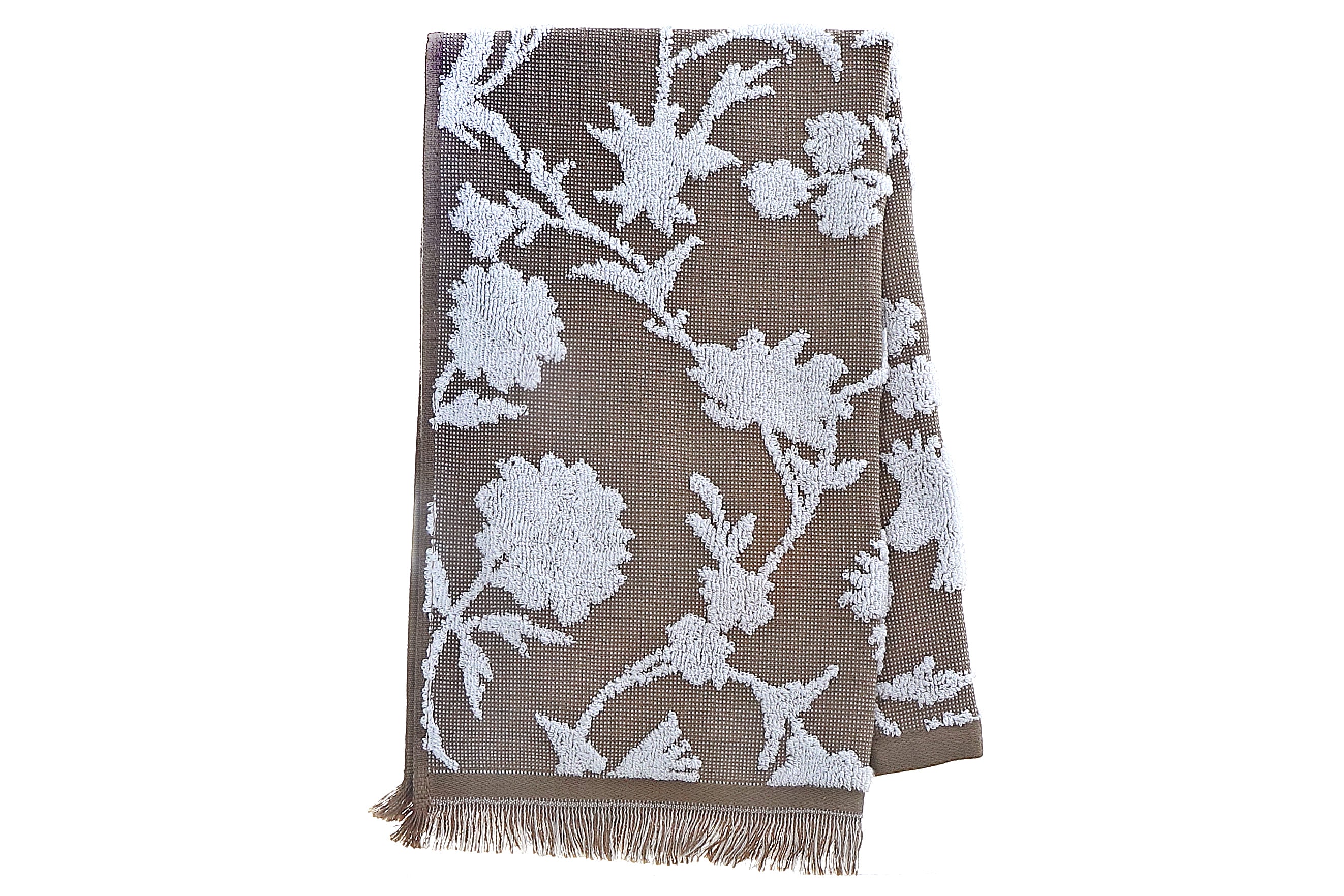 Cameron Hand Towel 16" X 27" Taupe - Set Of 2, Taupe Cotton Hand Towel, Soft And Absorbent, Bathroom Linen, Set Of 2