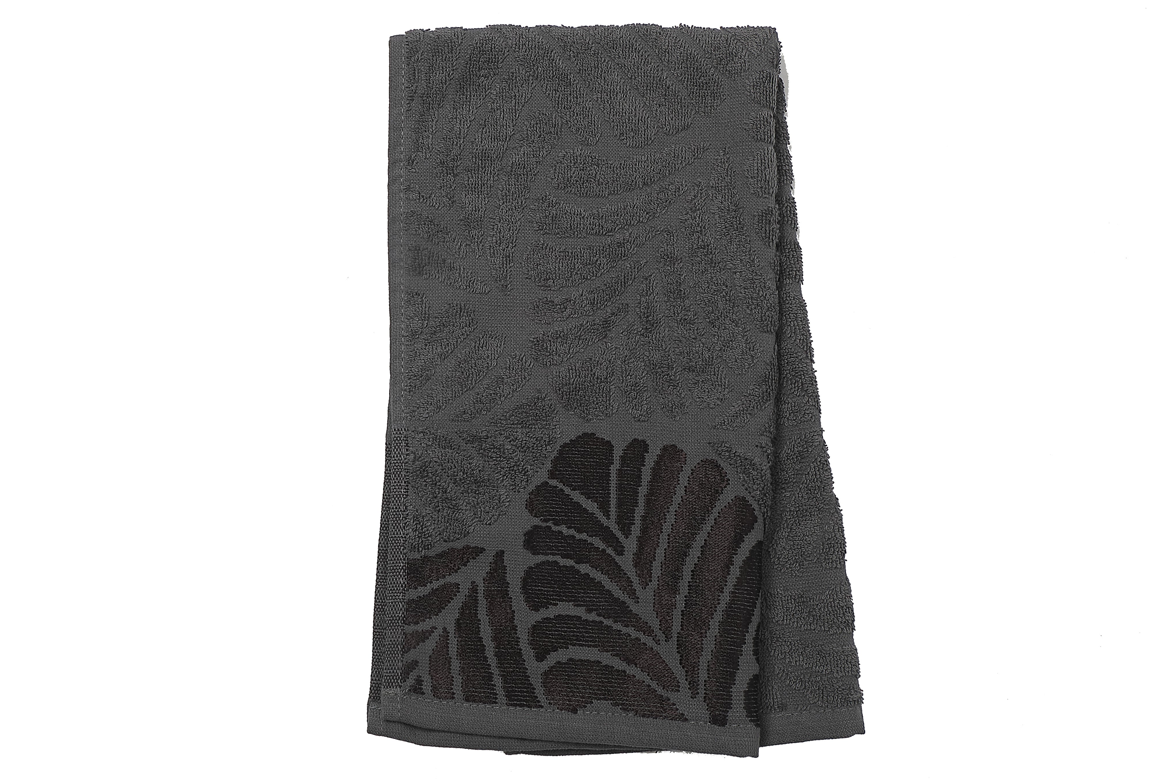 Baltic Hand Towel 16" X 27" Dark Grey - Set Of 2, Dark Grey Hand Towel, Absorbent Cotton, Bathroom Essential, Set Of 2
