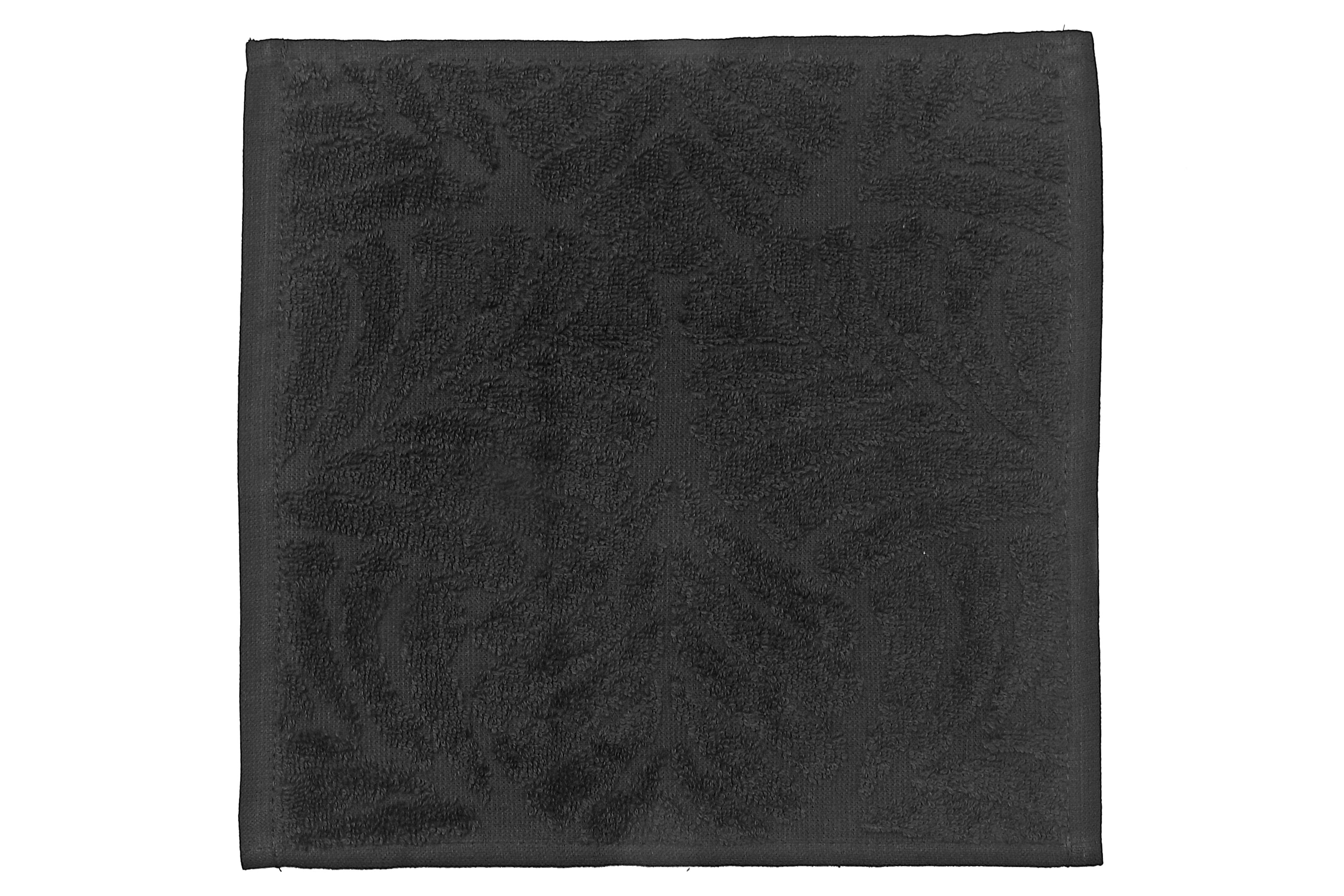 Baltic Wash Cloth 12" X 12" Black - Set Of 6, Black Cotton Wash Cloth, Durable And Soft, Bathroom Essential
