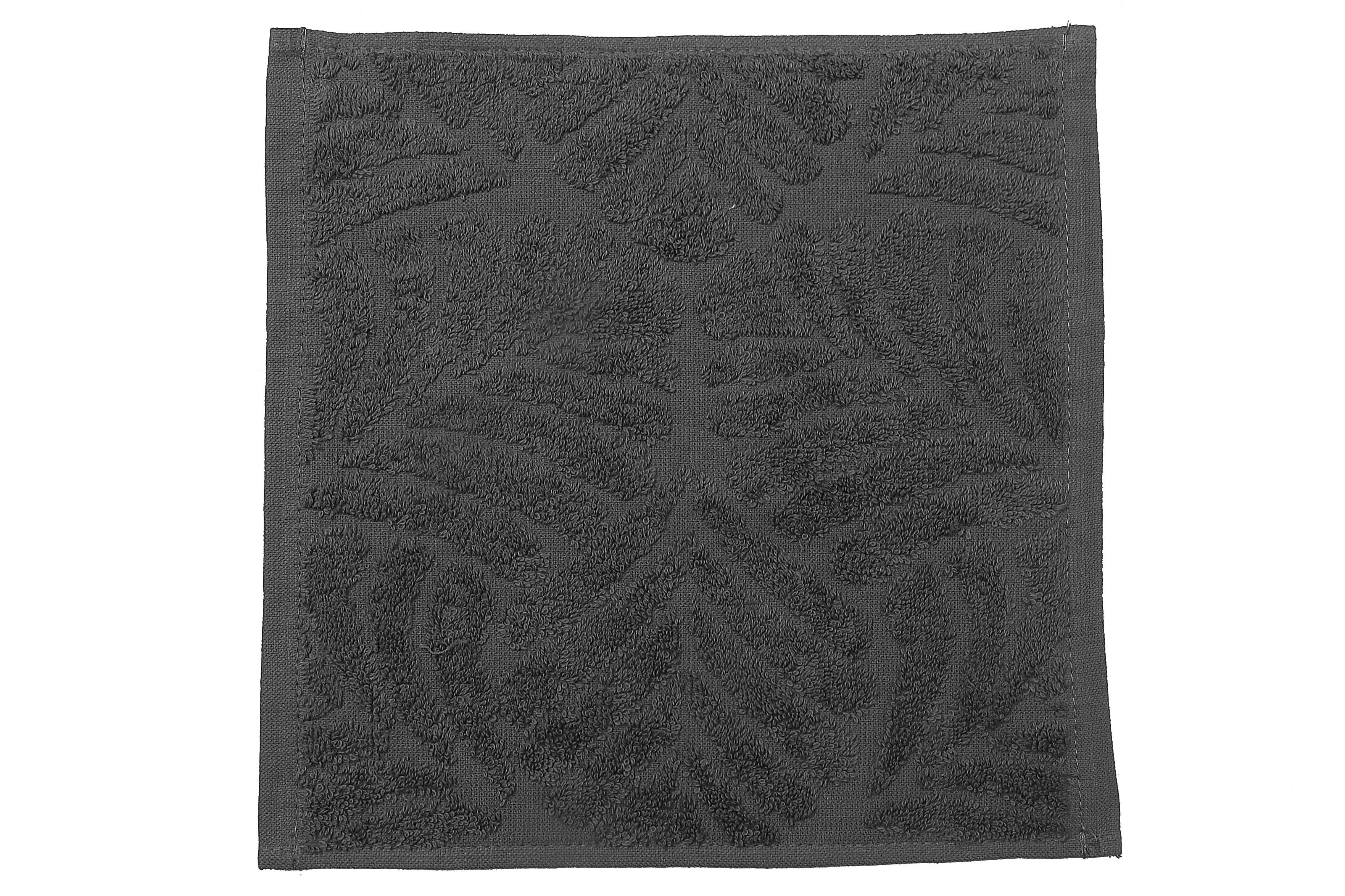 Baltic Wash Cloth 12" X 12" Dark Grey - Set Of 6, Dark Grey Wash Cloth, Soft Absorbent Cotton, Bathroom Linen