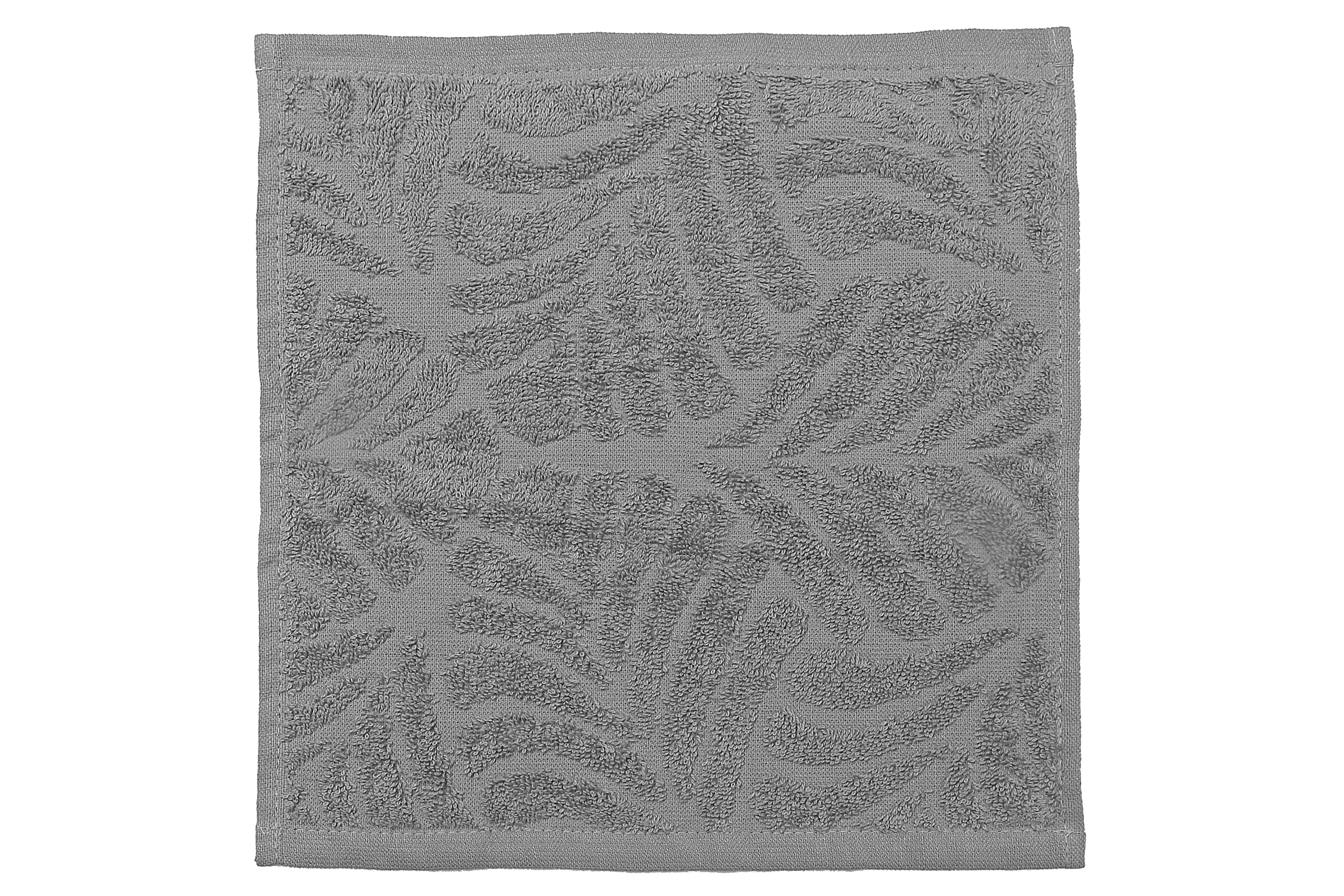 Baltic Wash Cloth 12" X 12" Light Grey - Set Of 6, Light Grey Cotton Wash Cloth, Soft And Plush, Bathroom Towel