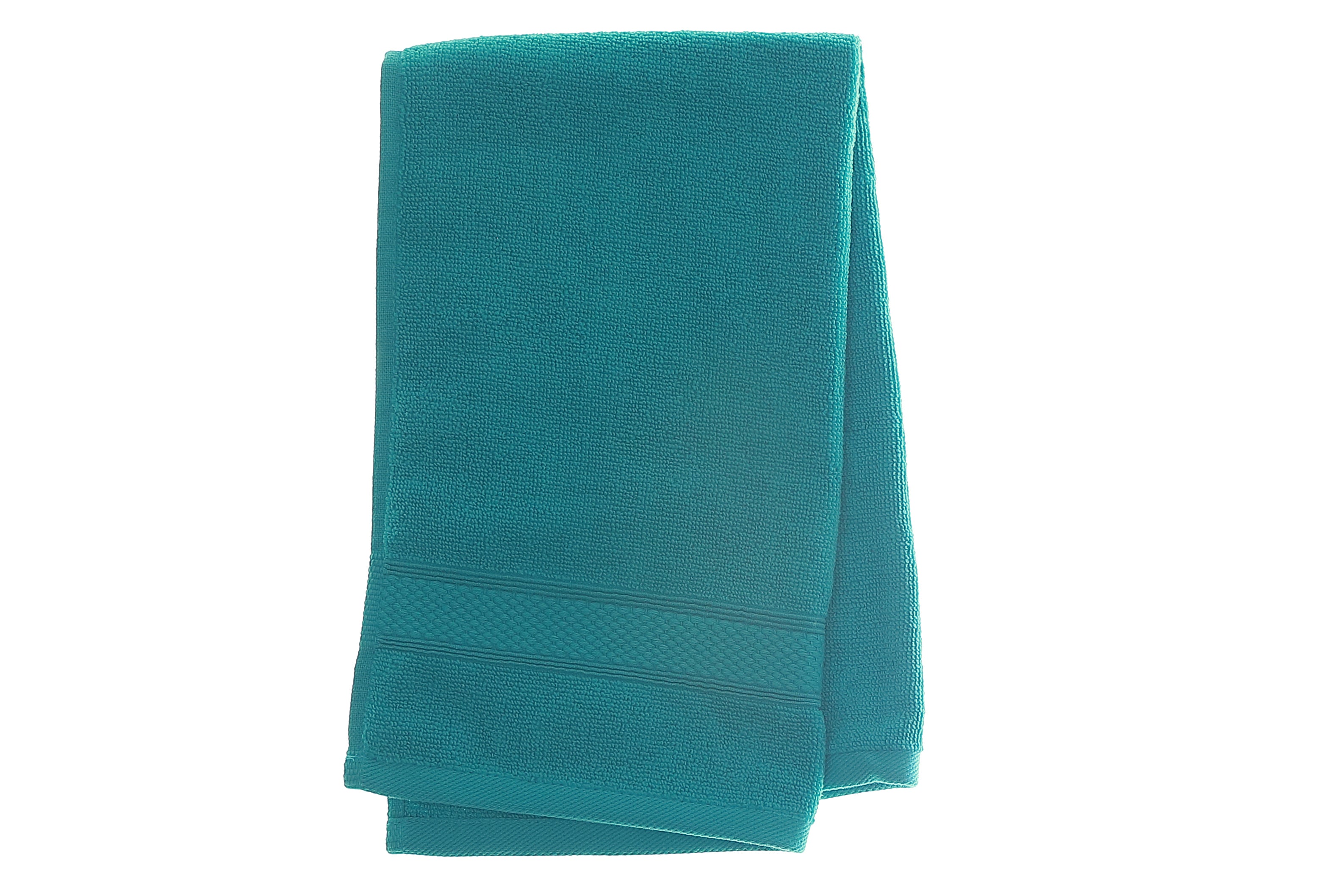 Nova Hand Towel 16" X 27" Teal Set Of 2, Teal Cotton Hand Towel Set Of 2, Bathroom Or Kitchen Towel