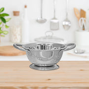 Stainless Steel Colander With Handles 6.25" - Set of 2 Small Kitchen Strainers for Fruits and Vegetables