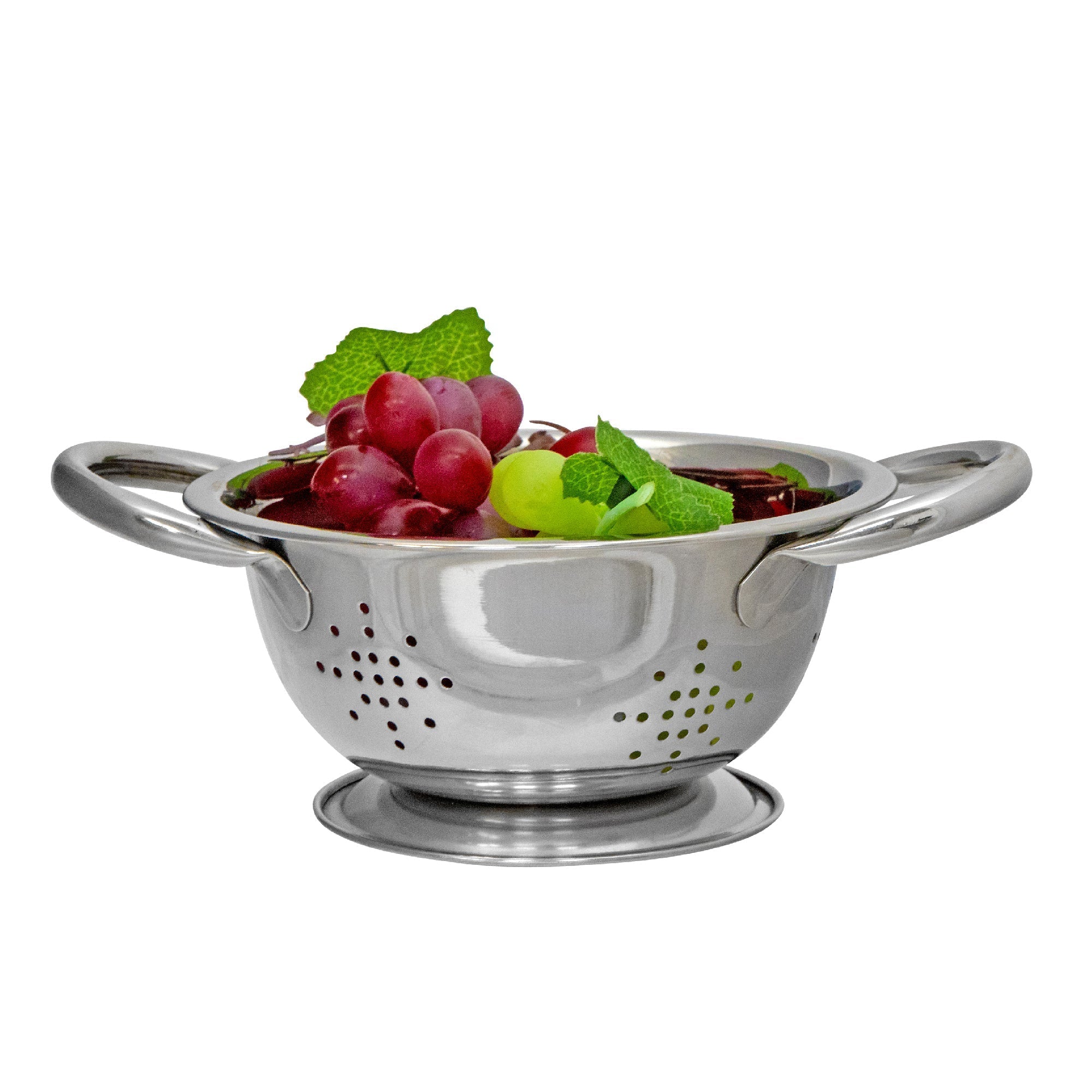 Stainless Steel Colander With Handles 6.25" - Set of 2 Small Kitchen Strainers for Fruits and Vegetables
