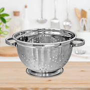 Stainless Steel Deep Colander With Handles 13" Large Kitchen Strainer for Pasta Vegetables and Fruits