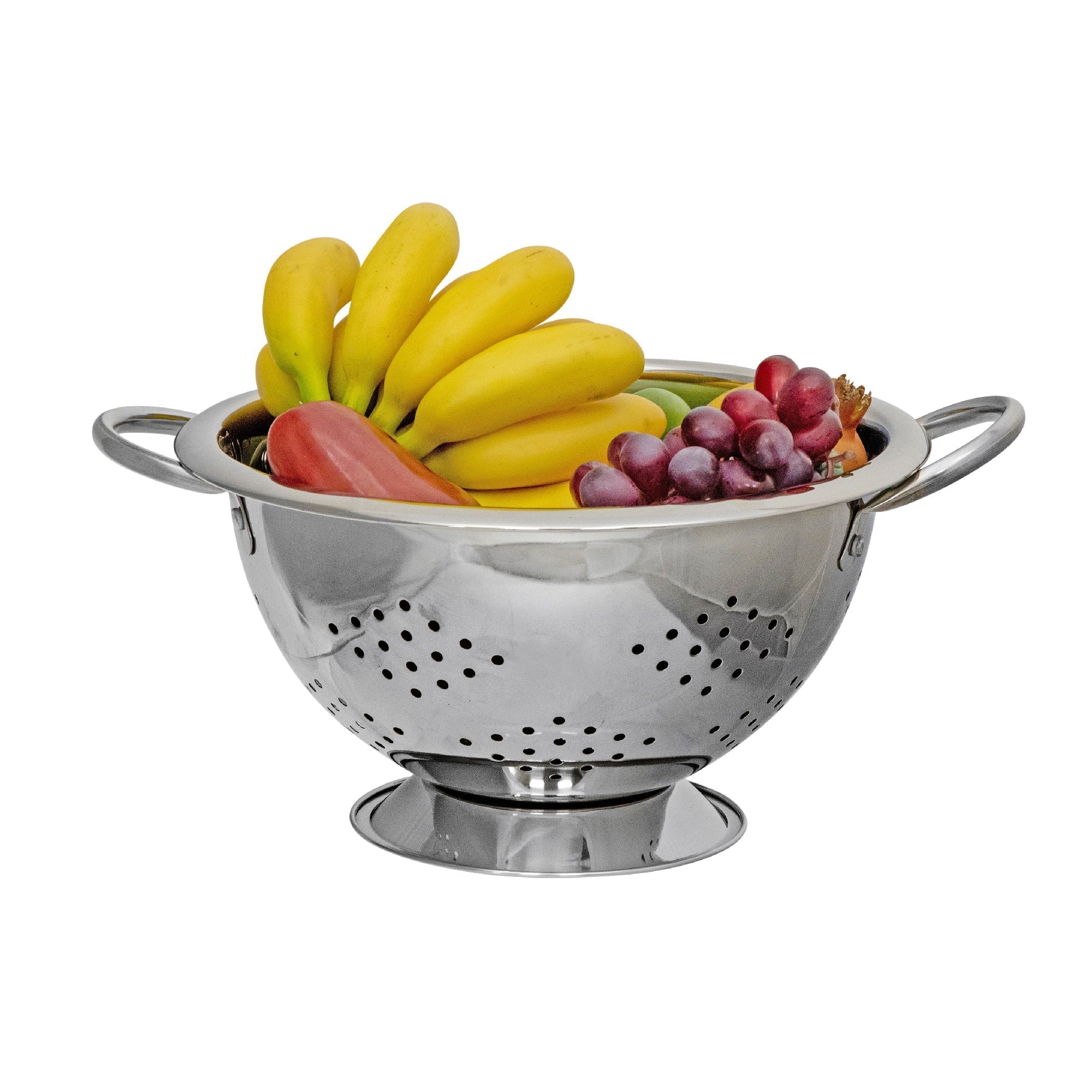 Stainless Steel Deep Colander With Handles 13" Large Kitchen Strainer for Pasta Vegetables and Fruits