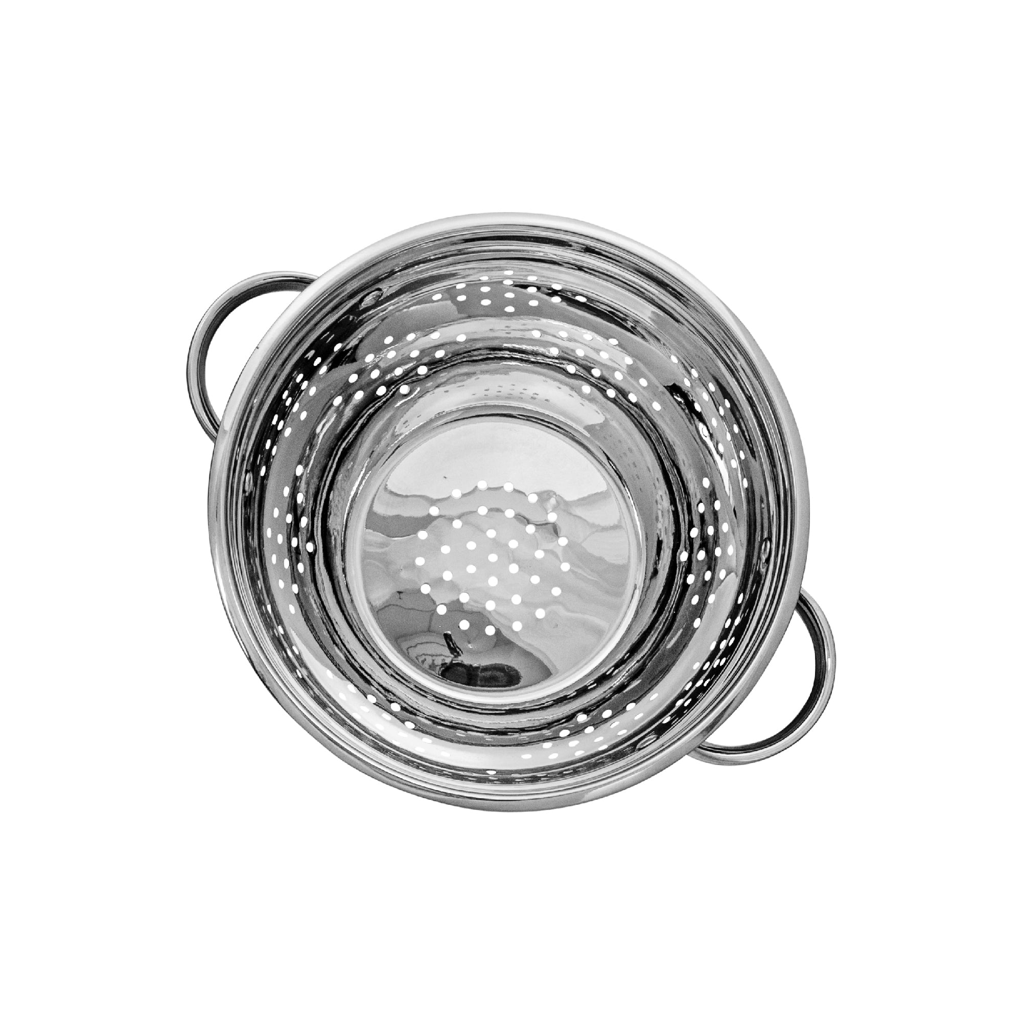 Stainless Steel Deep Colander With Handles 9.5" Durable Kitchen Strainer for Washing Vegetables Pasta and Fruits