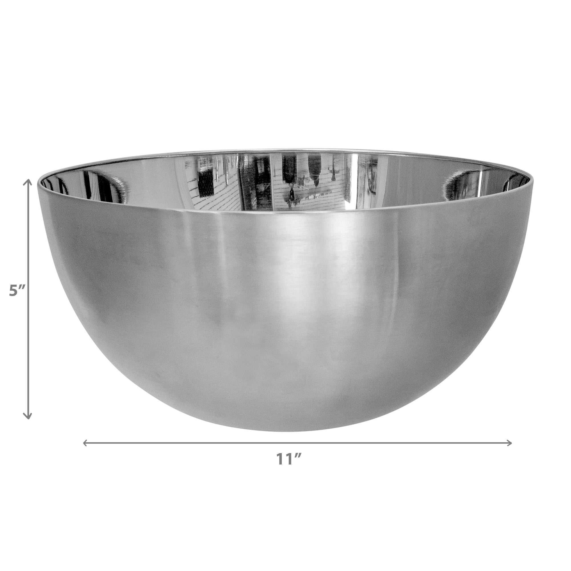 Stainless Steel Salad Bowl 11" Large Kitchen Serving Bowl