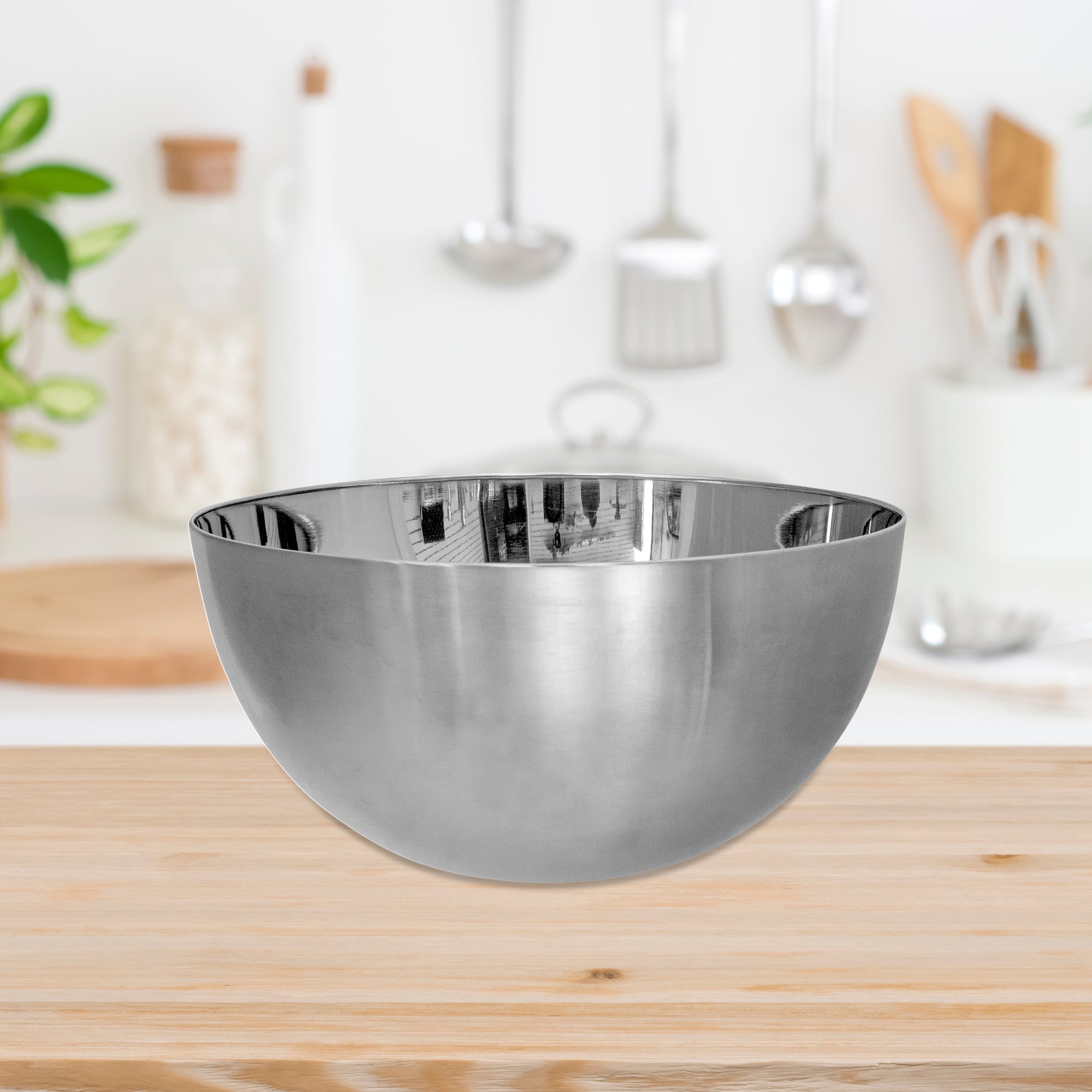 Stainless Steel Salad Bowl 9.50" - Set of 2 Kitchen Serving Bowls